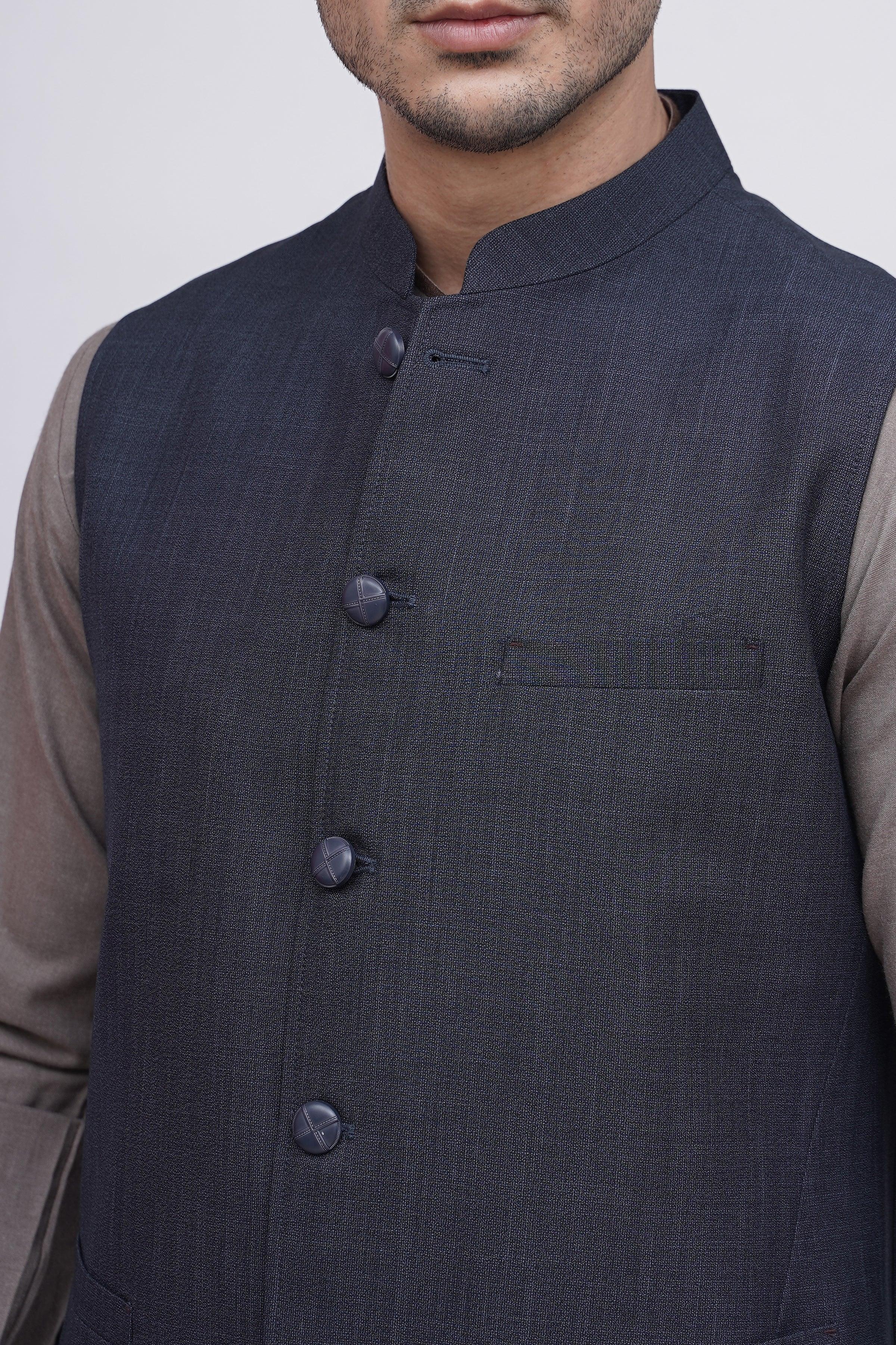 WAISTCOAT BLUE at Charcoal Clothing