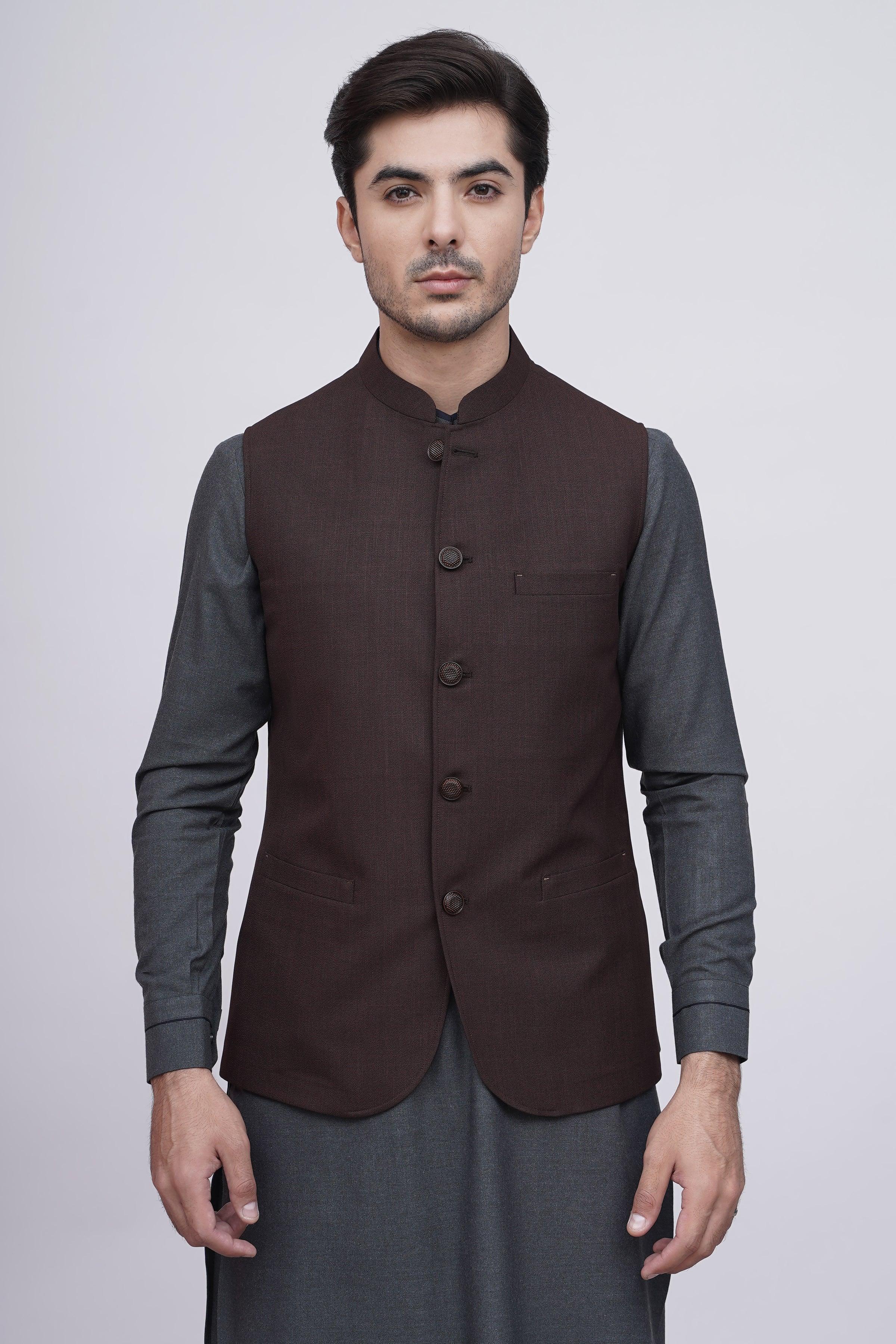WAISTCOAT BROWN at Charcoal Clothing