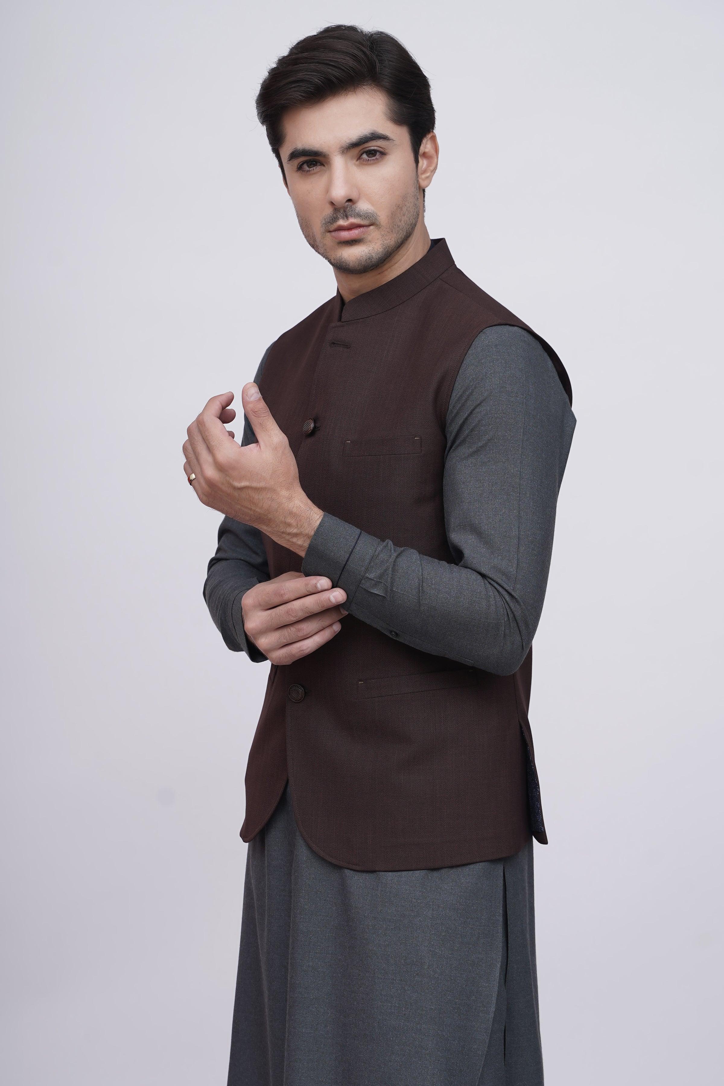WAISTCOAT BROWN at Charcoal Clothing