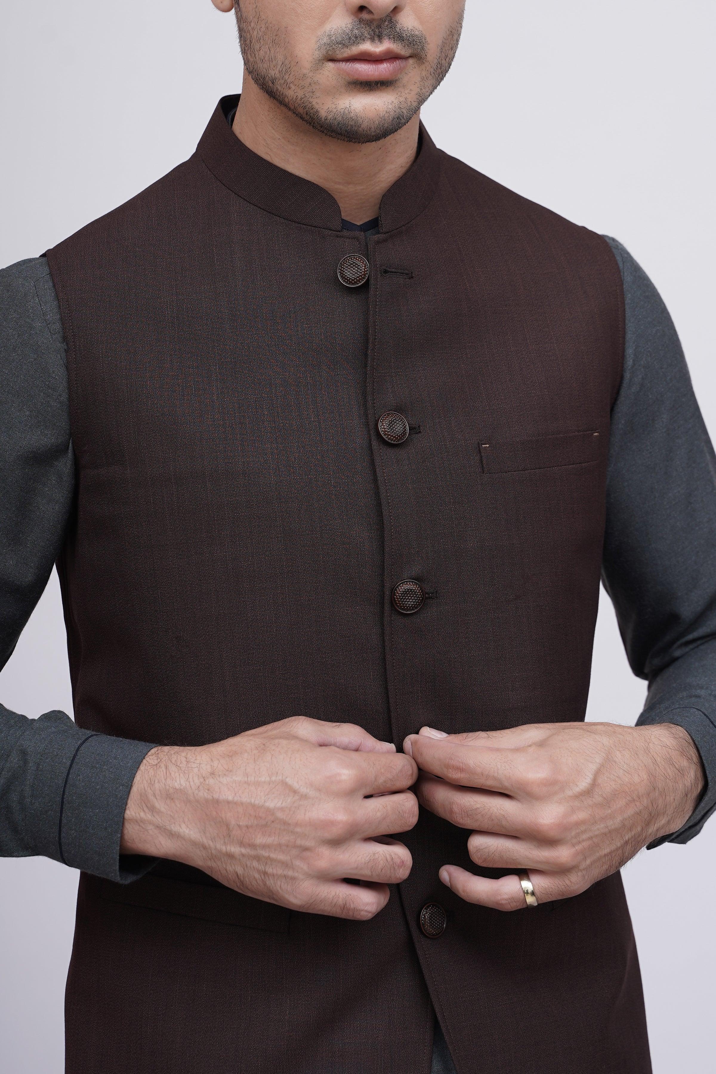 WAISTCOAT BROWN at Charcoal Clothing