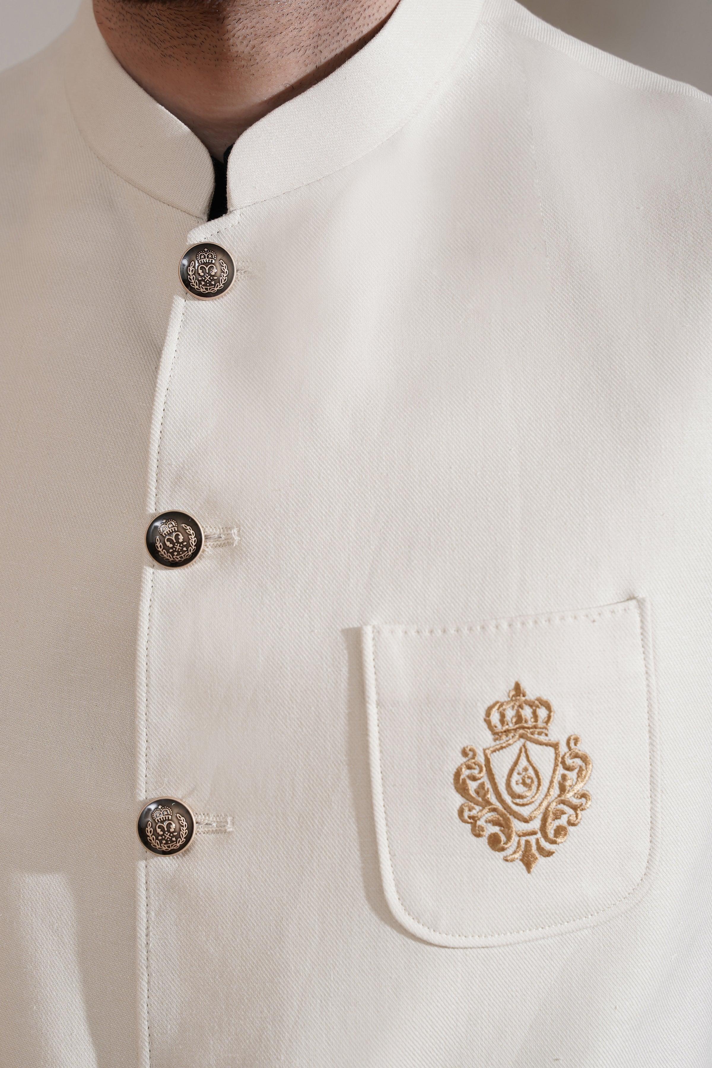 WAISTCOAT CREAM at Charcoal Clothing