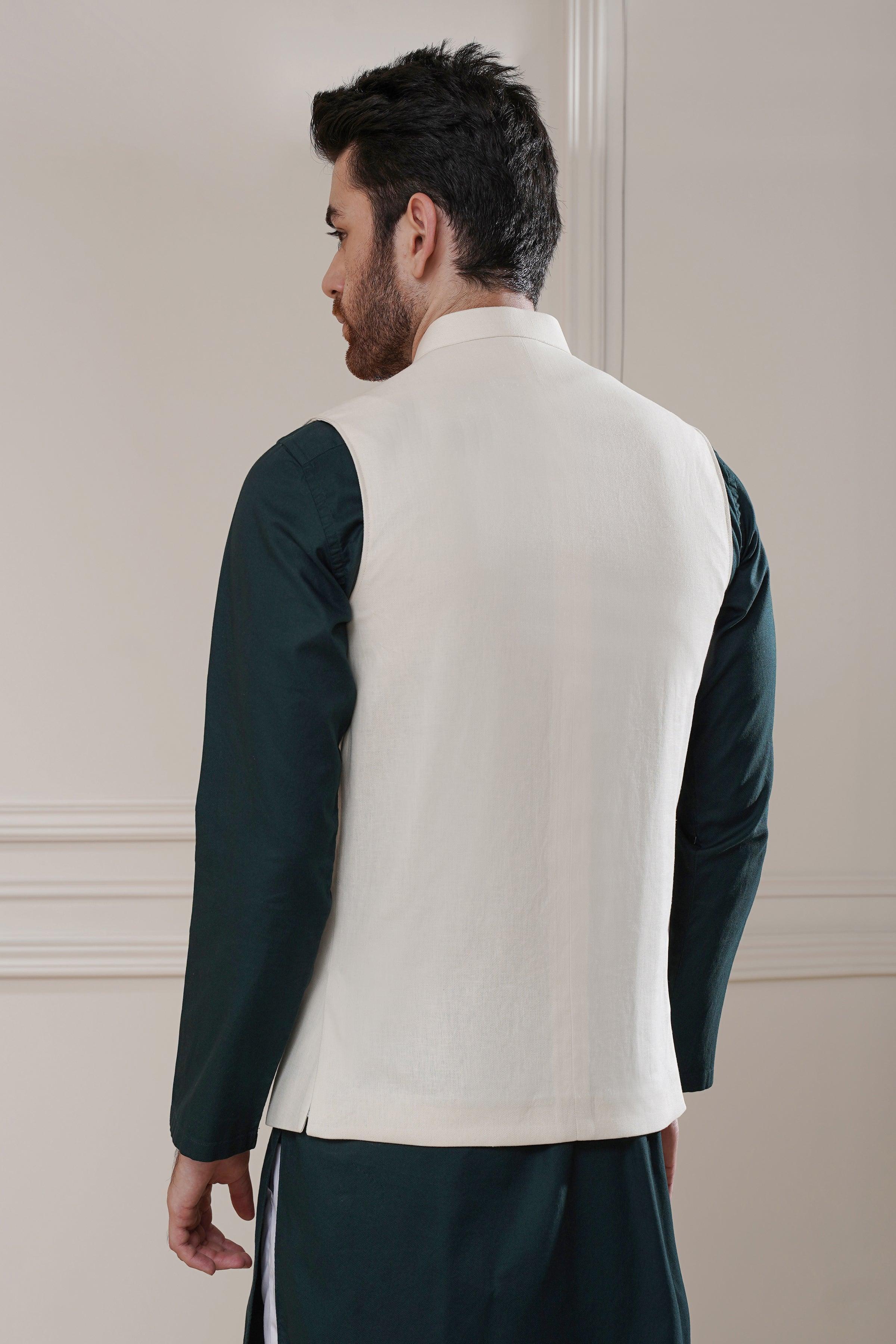 WAISTCOAT CREAM at Charcoal Clothing