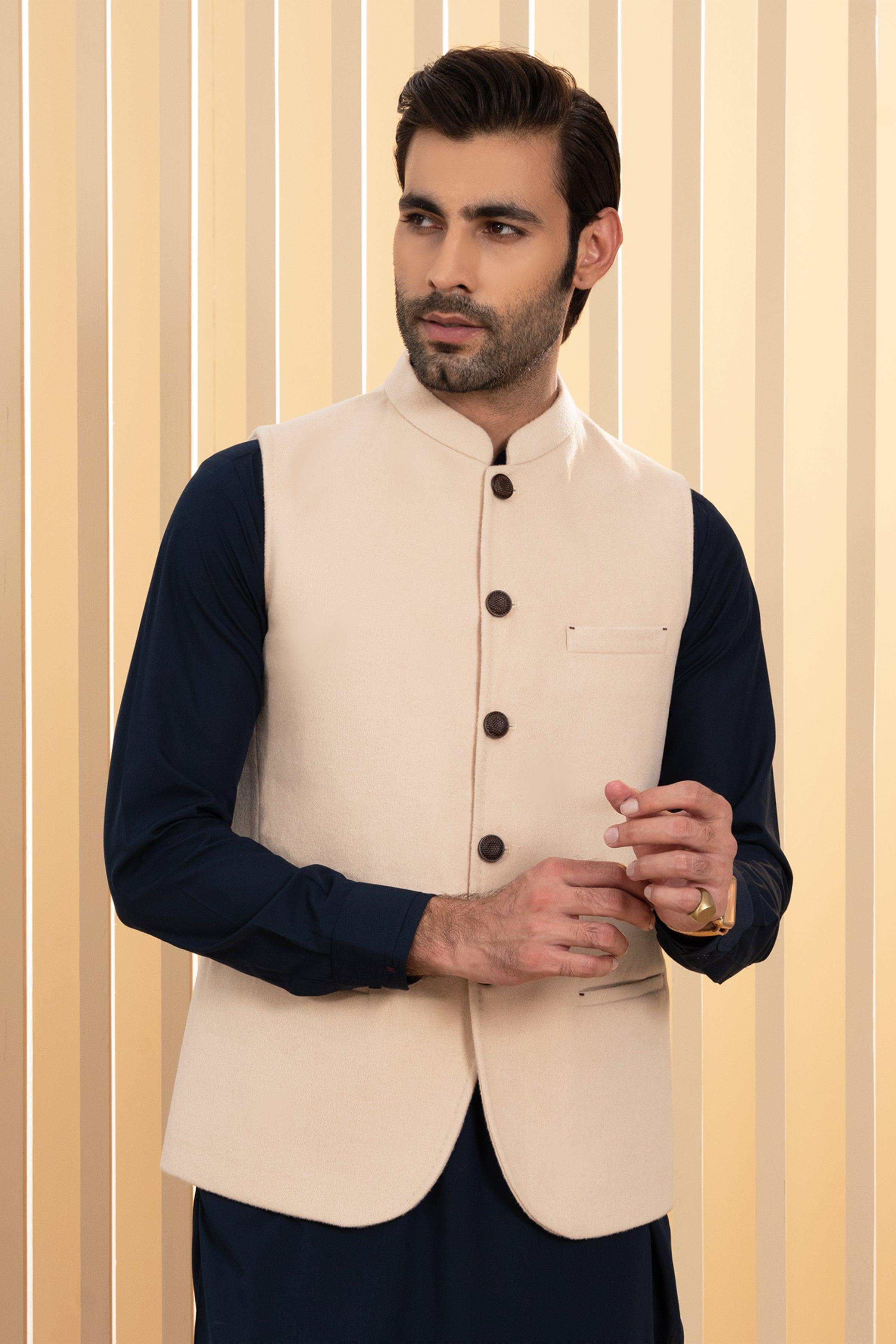 WAISTCOAT CREAM at Charcoal Clothing