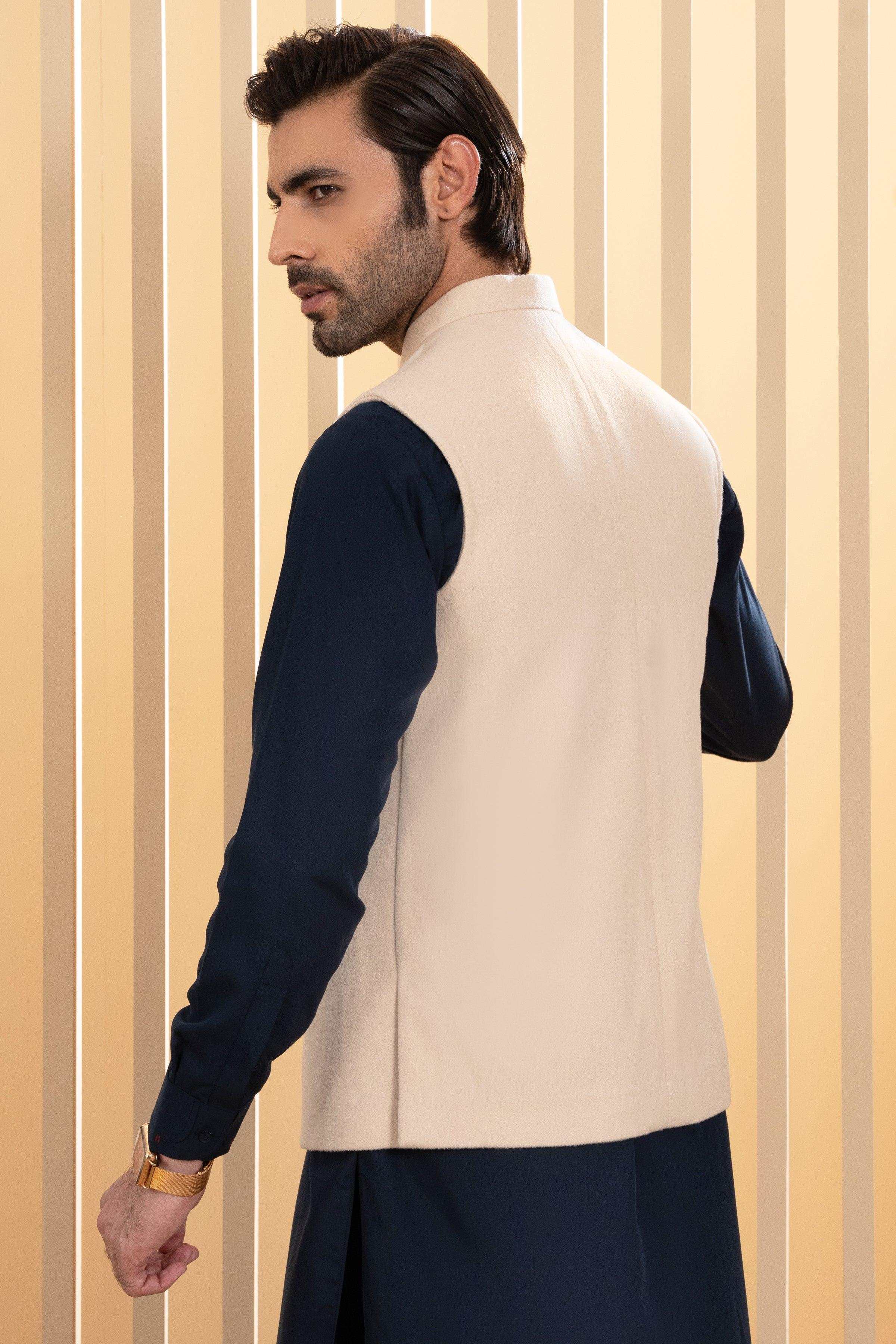 WAISTCOAT CREAM at Charcoal Clothing