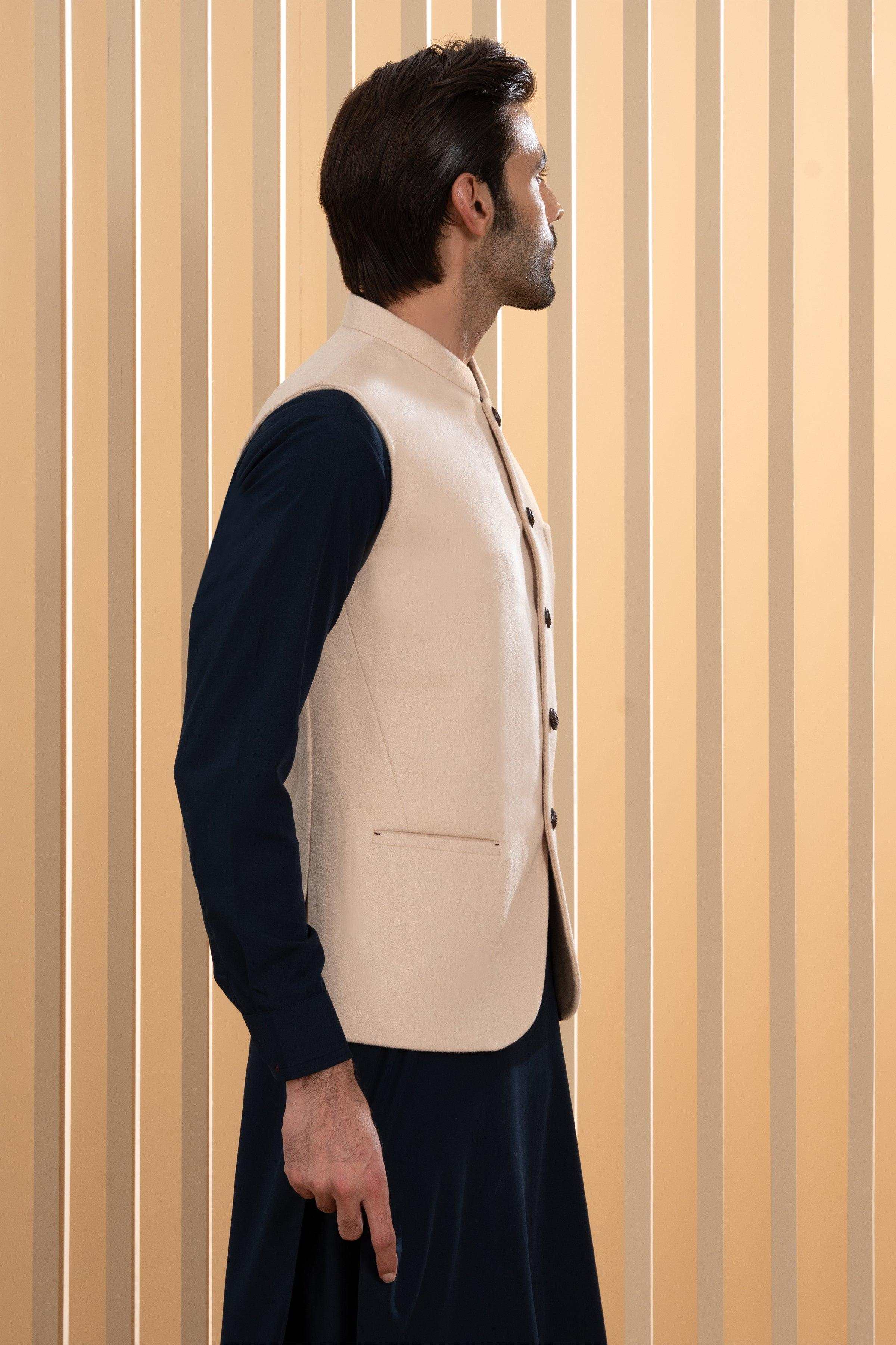 WAISTCOAT CREAM at Charcoal Clothing