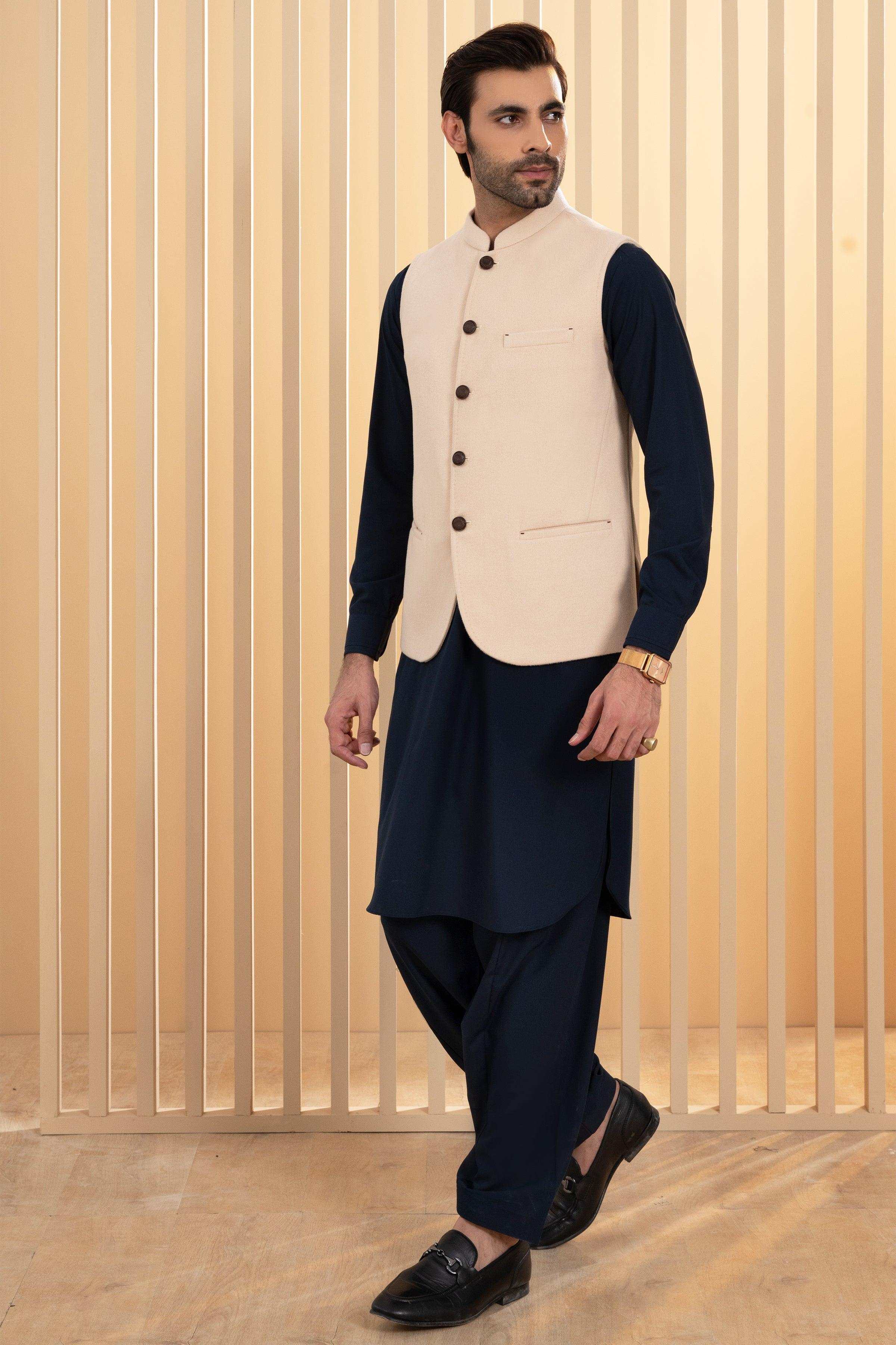 WAISTCOAT CREAM at Charcoal Clothing