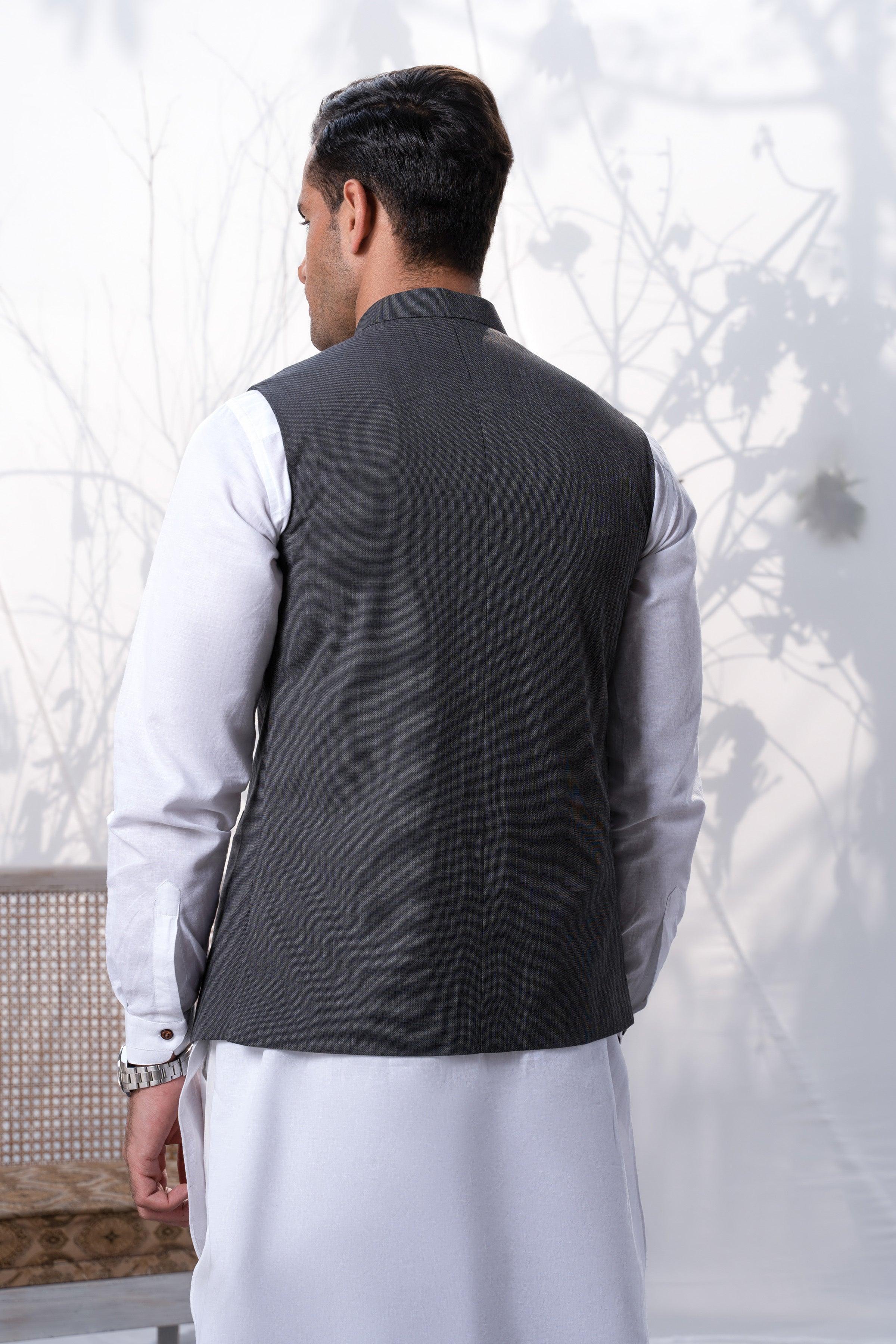 WAISTCOAT DARK GREY at Charcoal Clothing
