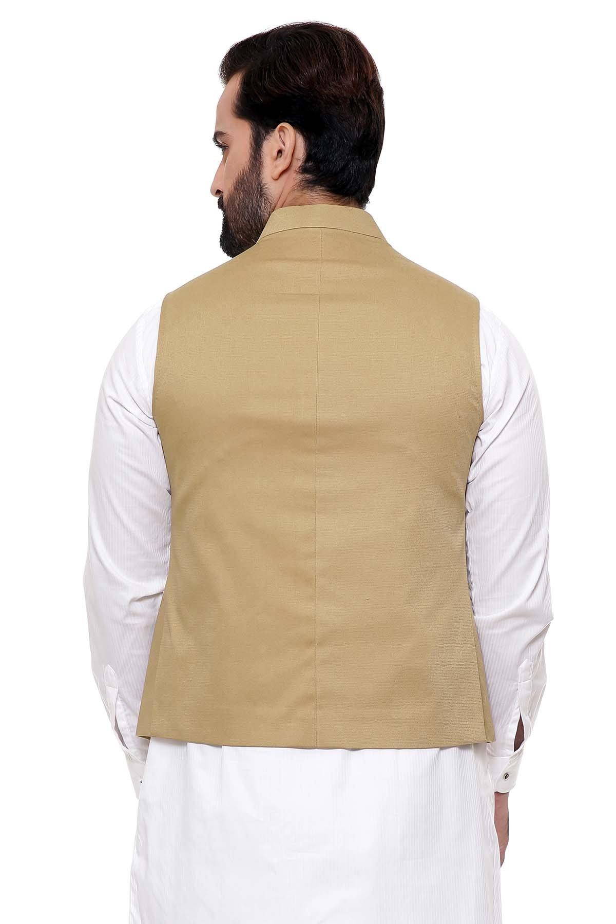 WAISTCOAT DARK KHAKI at Charcoal Clothing