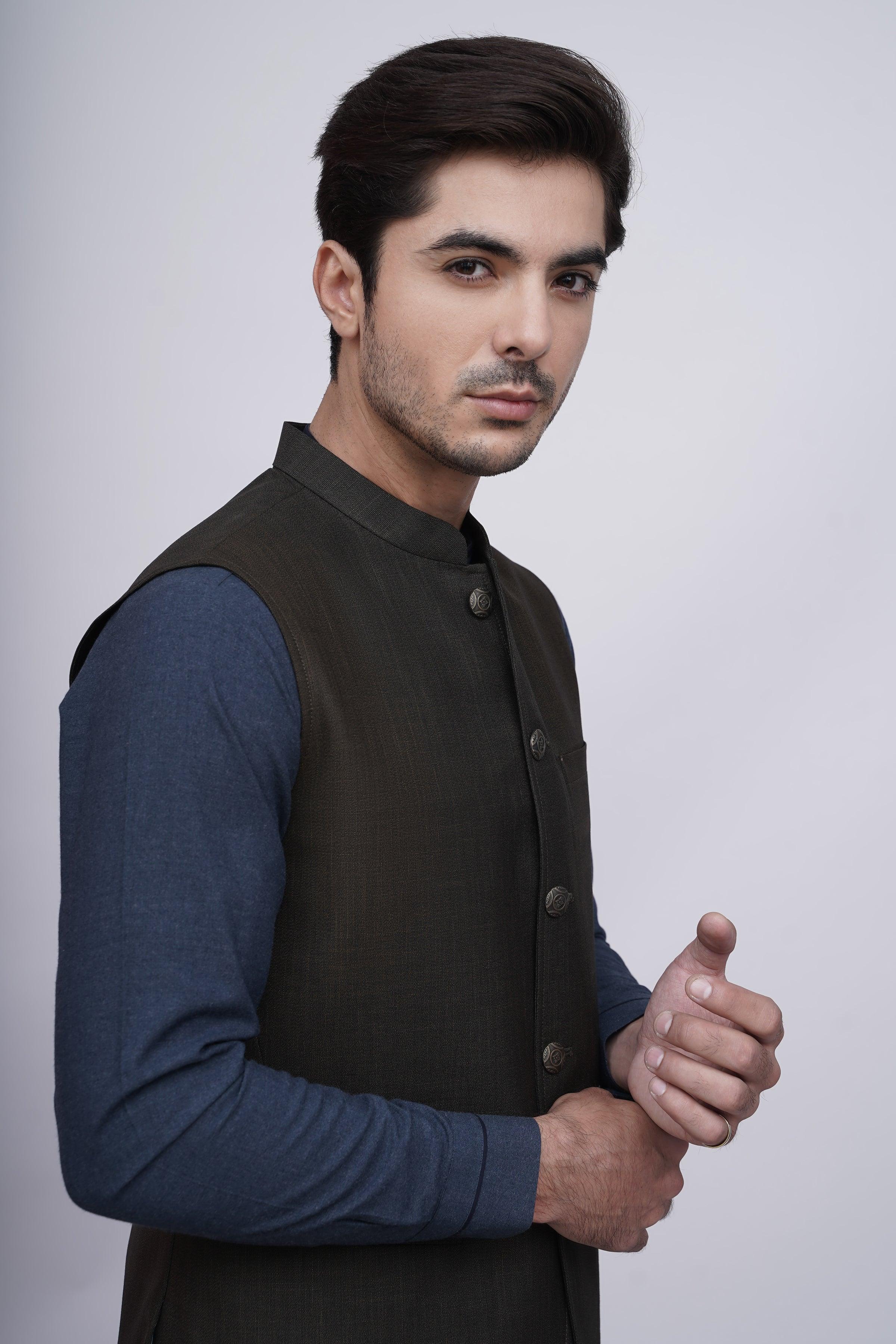 WAISTCOAT GREEN at Charcoal Clothing