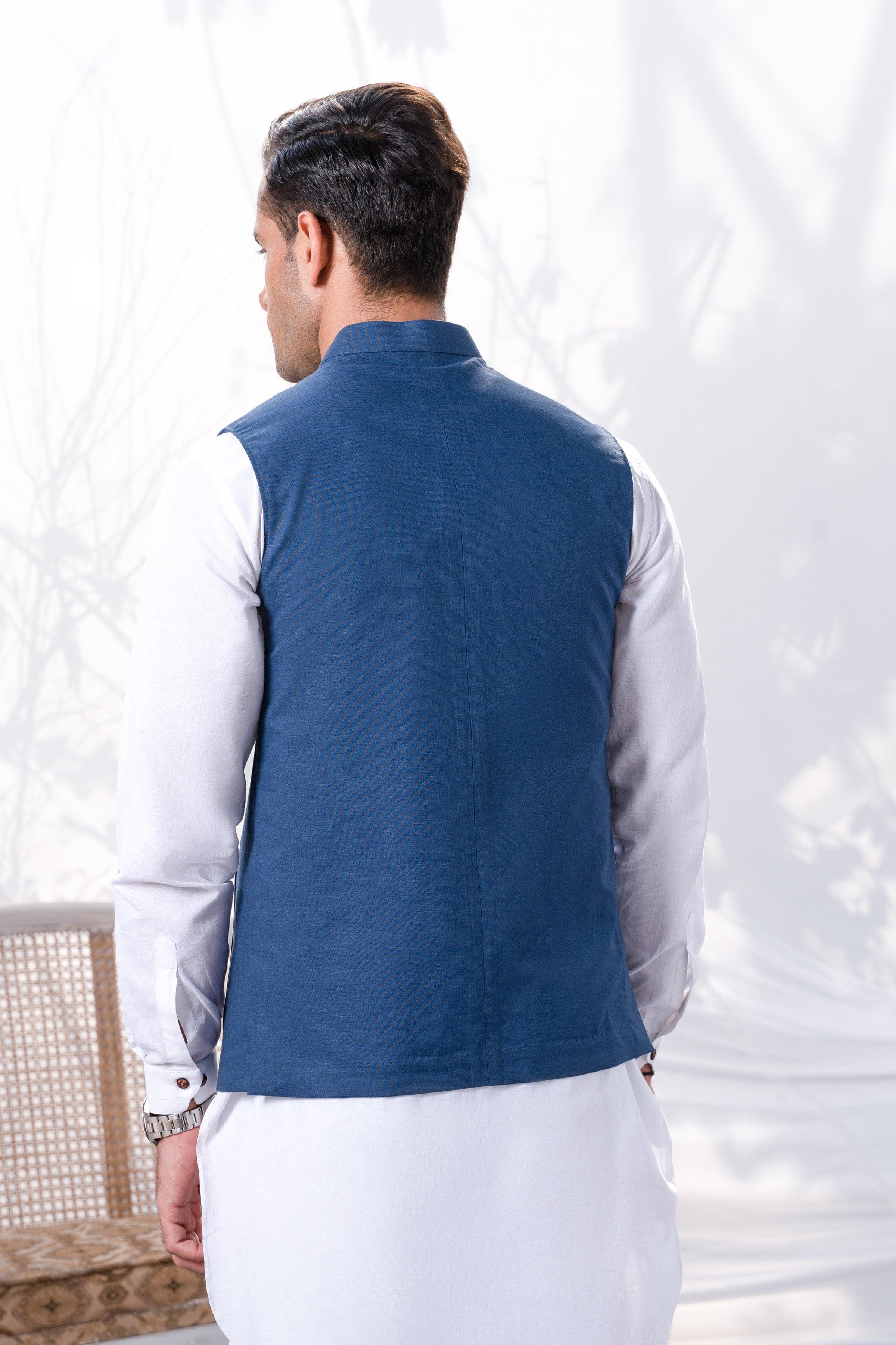 WAISTCOAT INDIGO BLUE at Charcoal Clothing