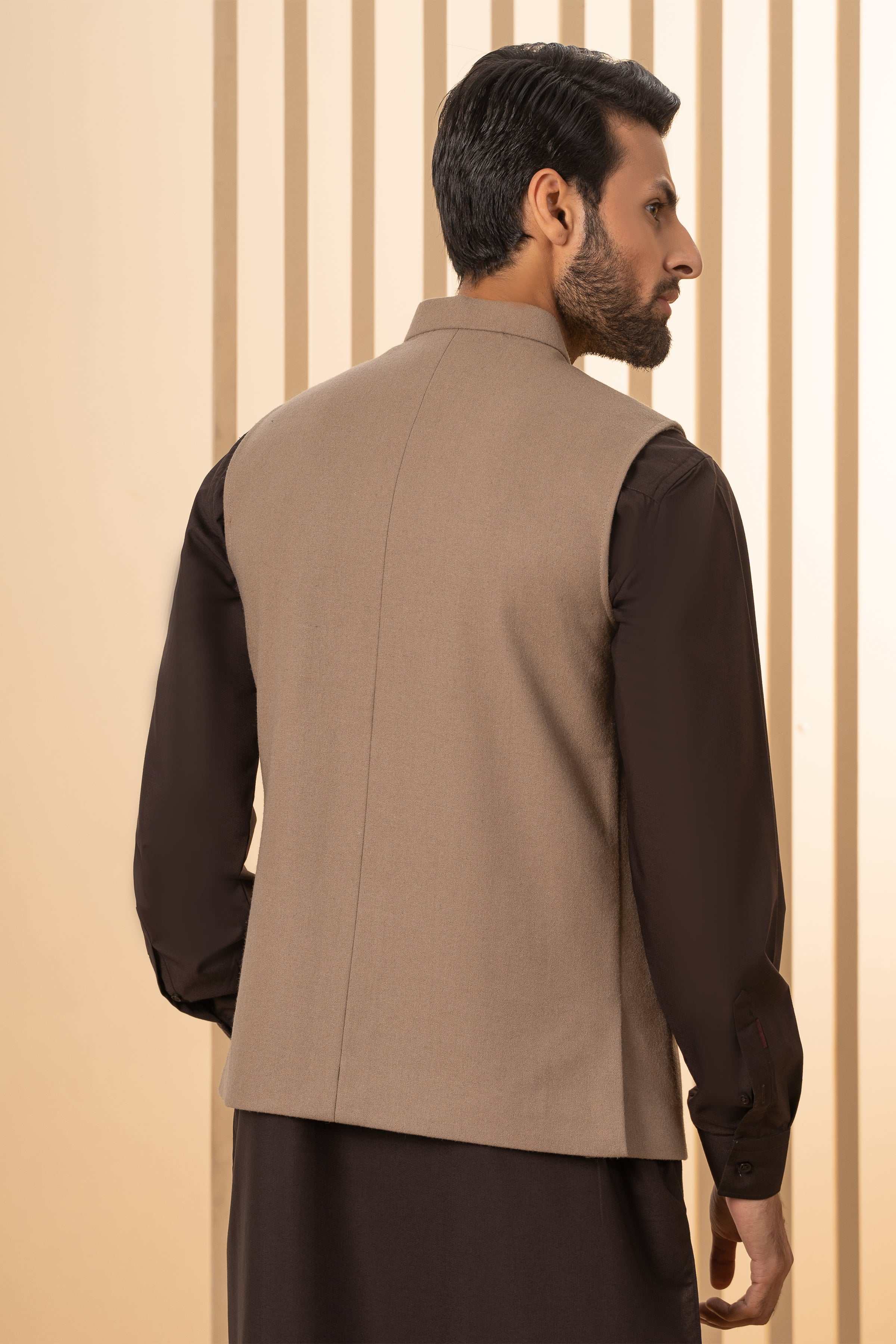 WAISTCOAT KHAKI at Charcoal Clothing