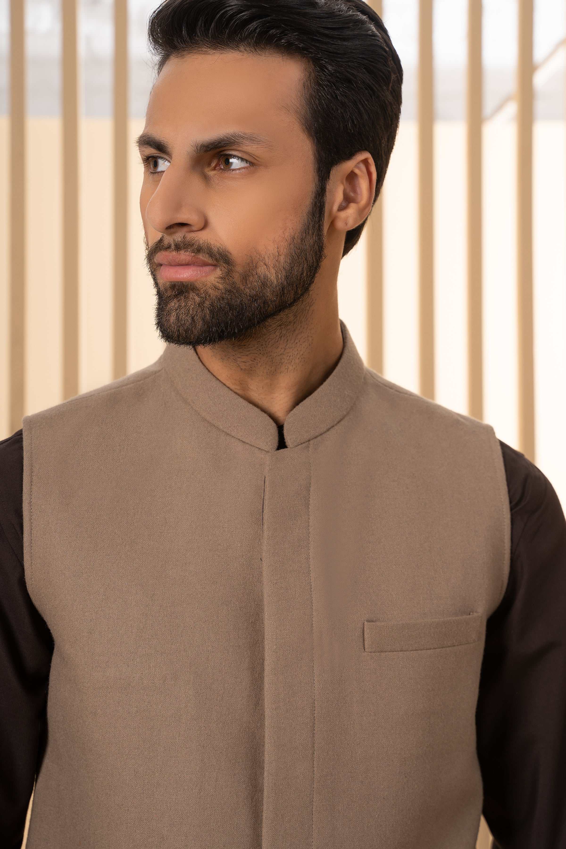 WAISTCOAT KHAKI at Charcoal Clothing