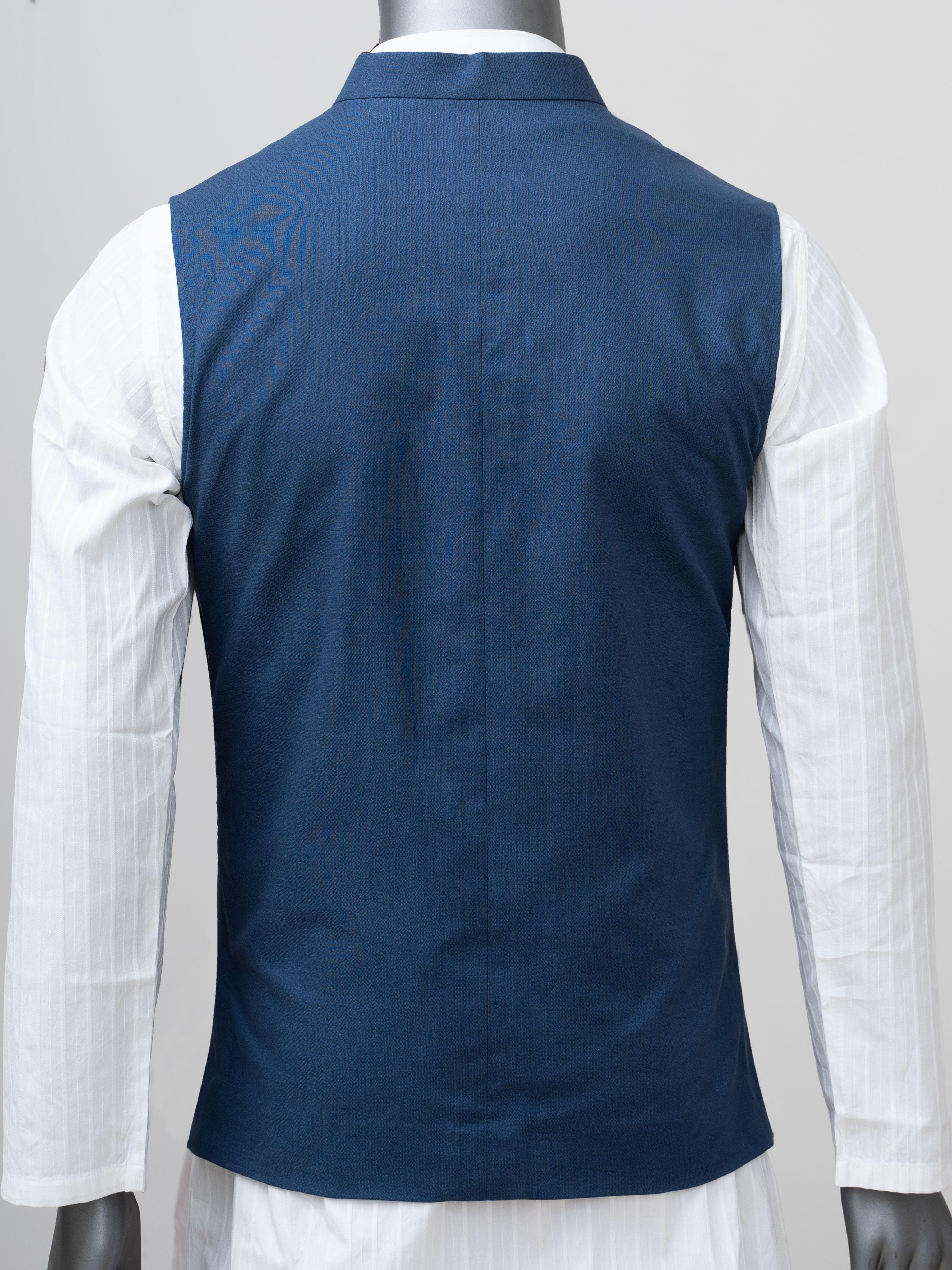 WAISTCOAT LIGHT NAVY BLUE at Charcoal Clothing