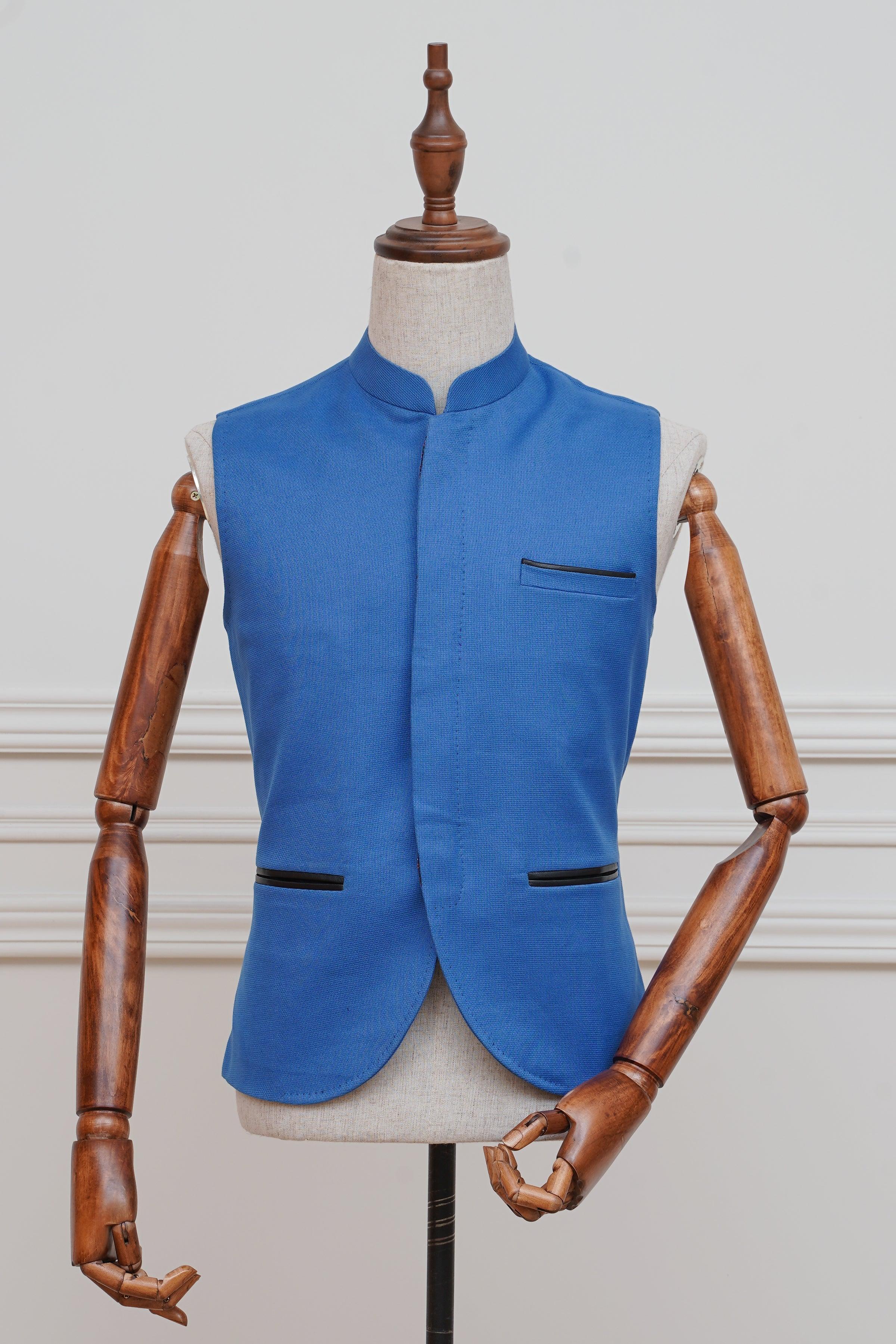 WAISTCOAT ROYAL BLUE at Charcoal Clothing