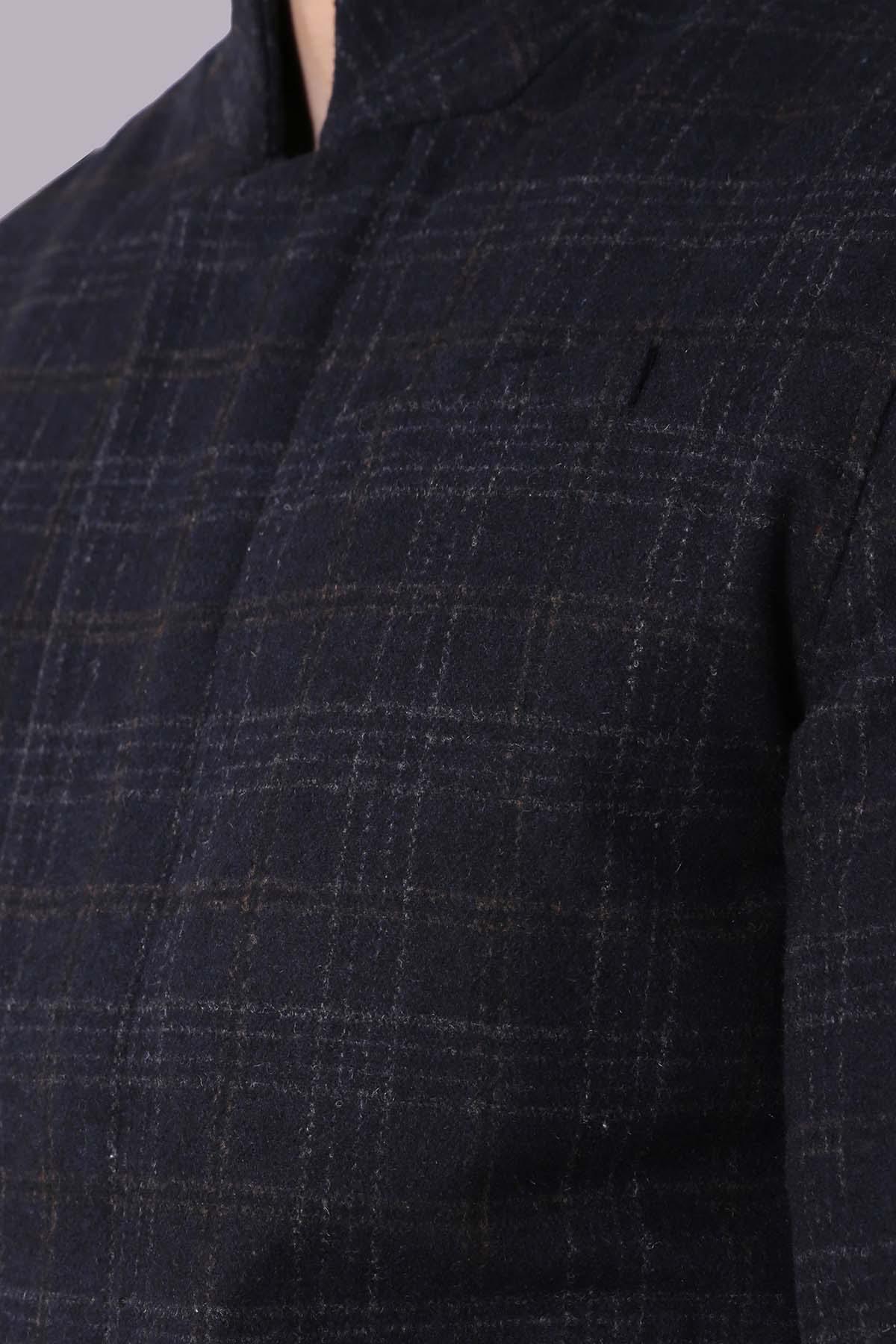 WOOLEN JACKET FULL SLEEVE NAVY at Charcoal Clothing