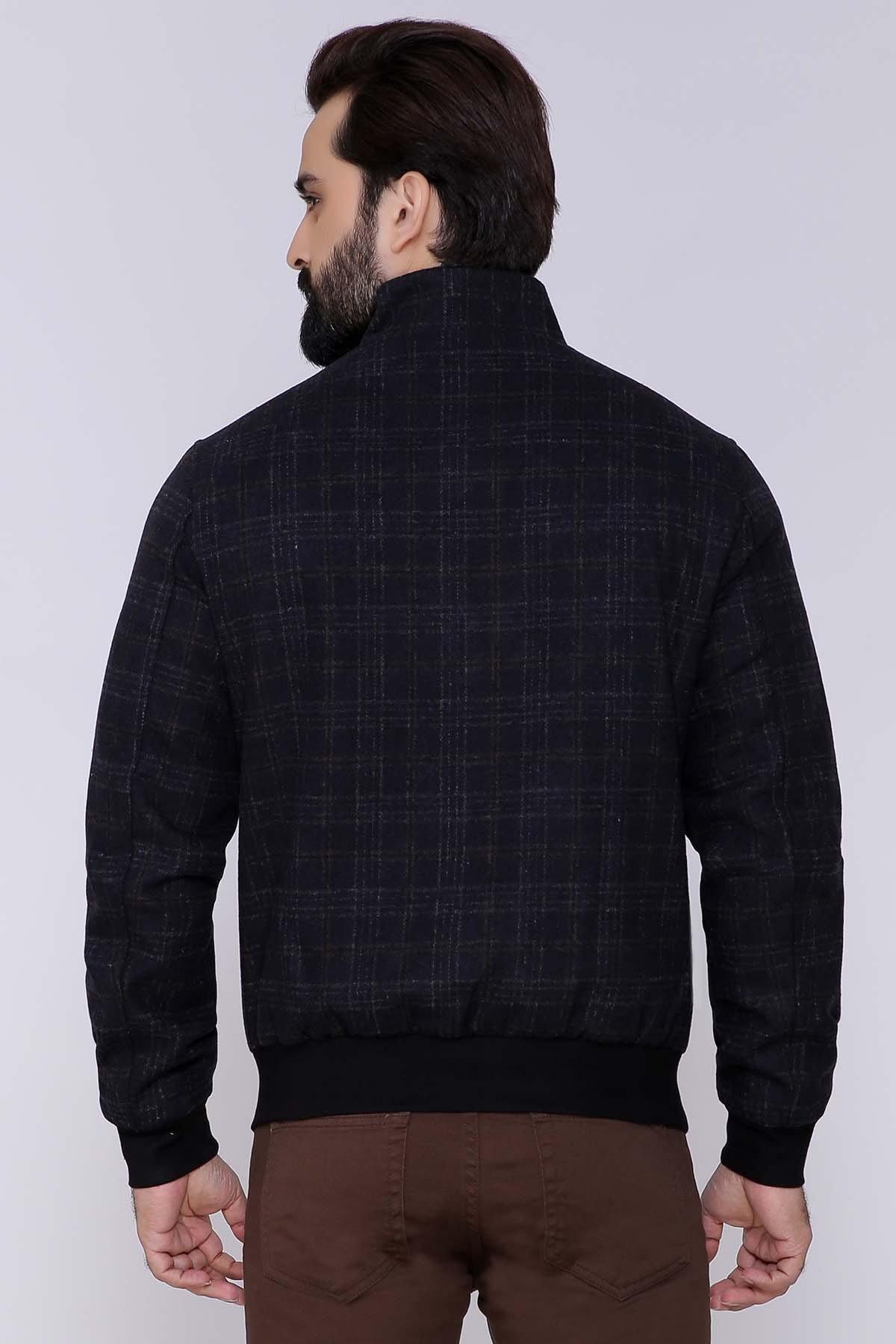WOOLEN JACKET FULL SLEEVE NAVY at Charcoal Clothing