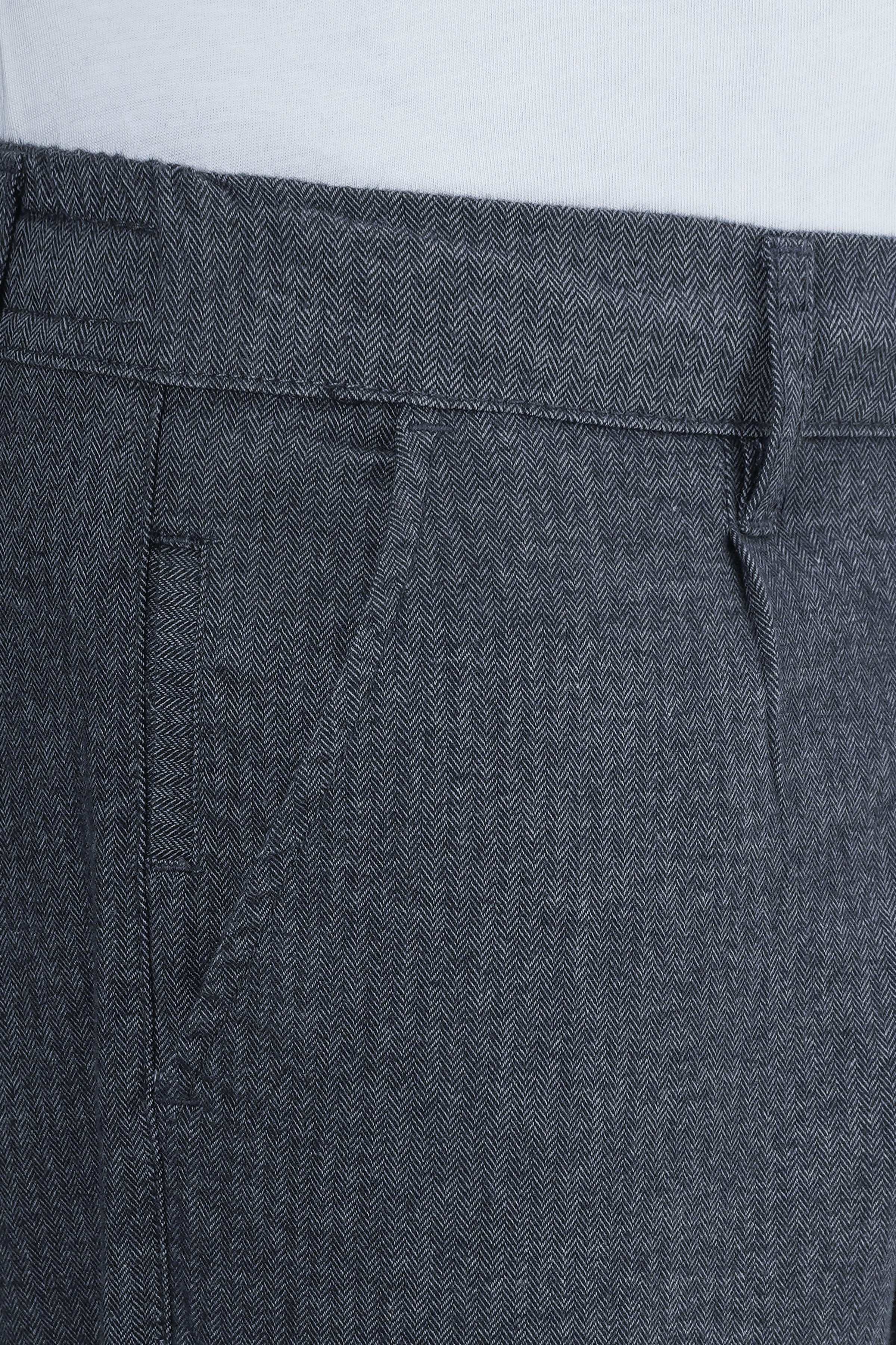 WOOLEN JOGGER WAIST TROUSER GREY BLACK at Charcoal Clothing