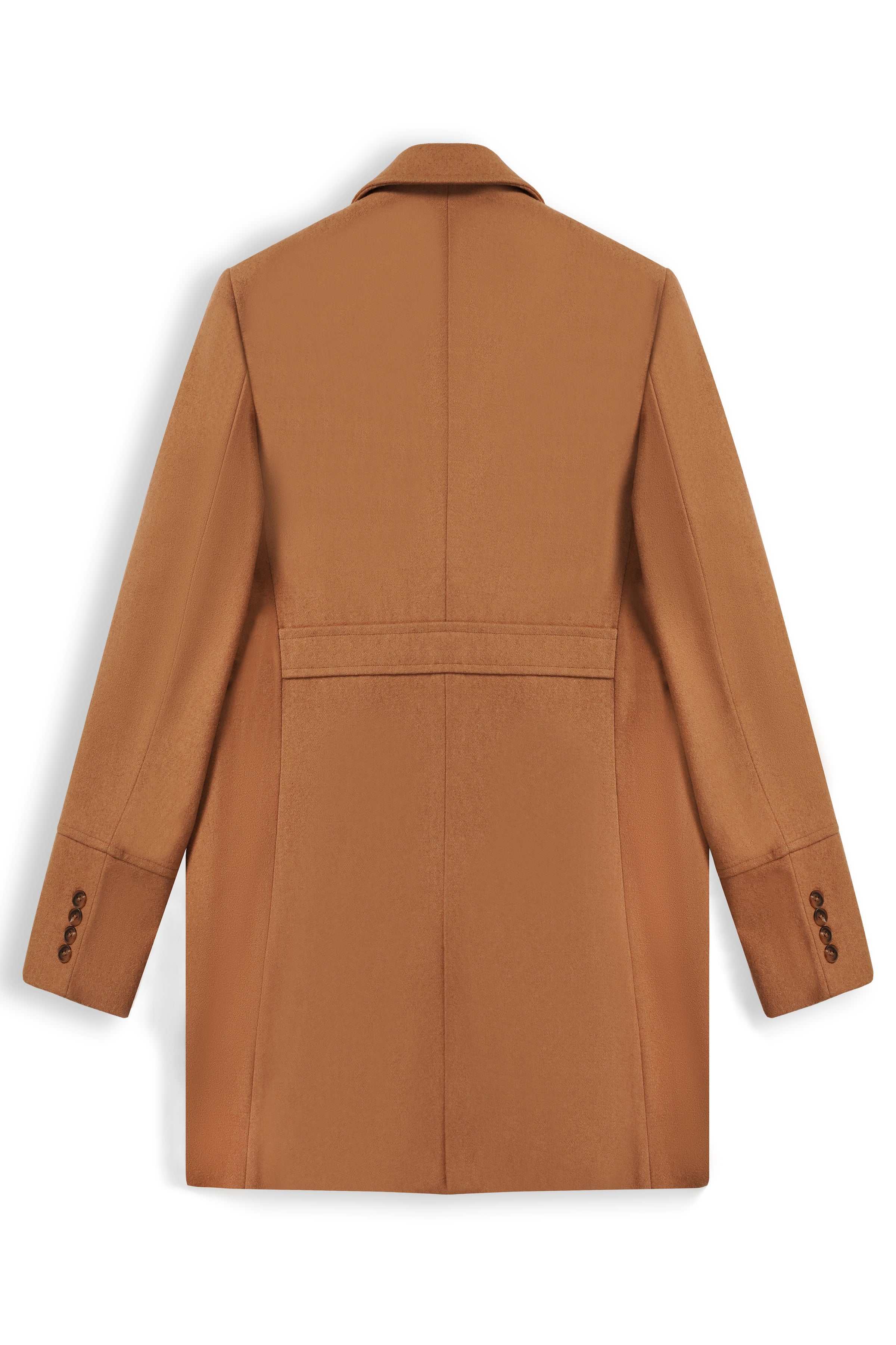 WOOLEN LONG COAT DOUBLE BREASTED MUSTARD at Charcoal Clothing