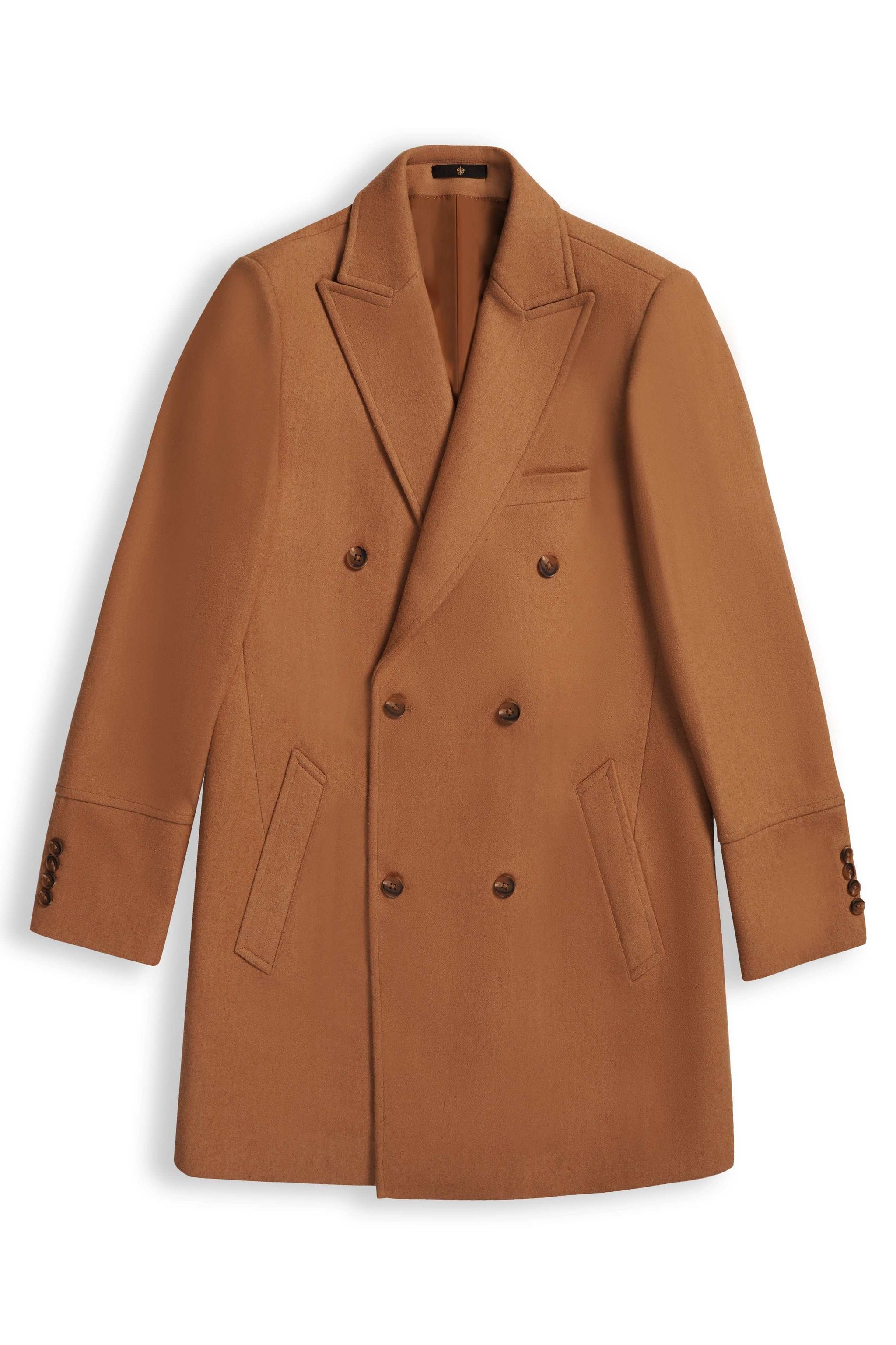 18637 Double Breasted Belted Coat - Mustard