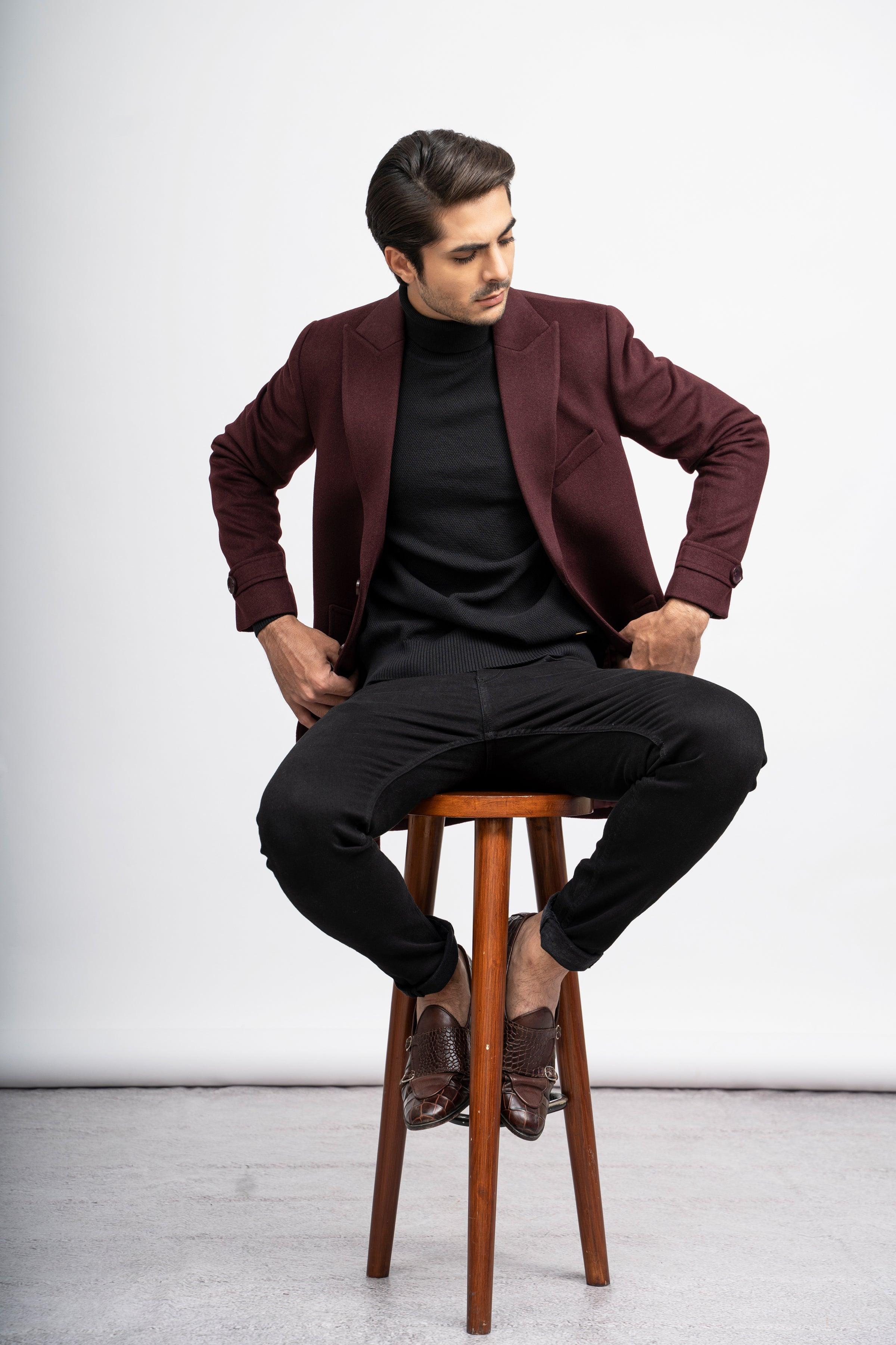 WOOLEN LONG COAT at Charcoal Clothing