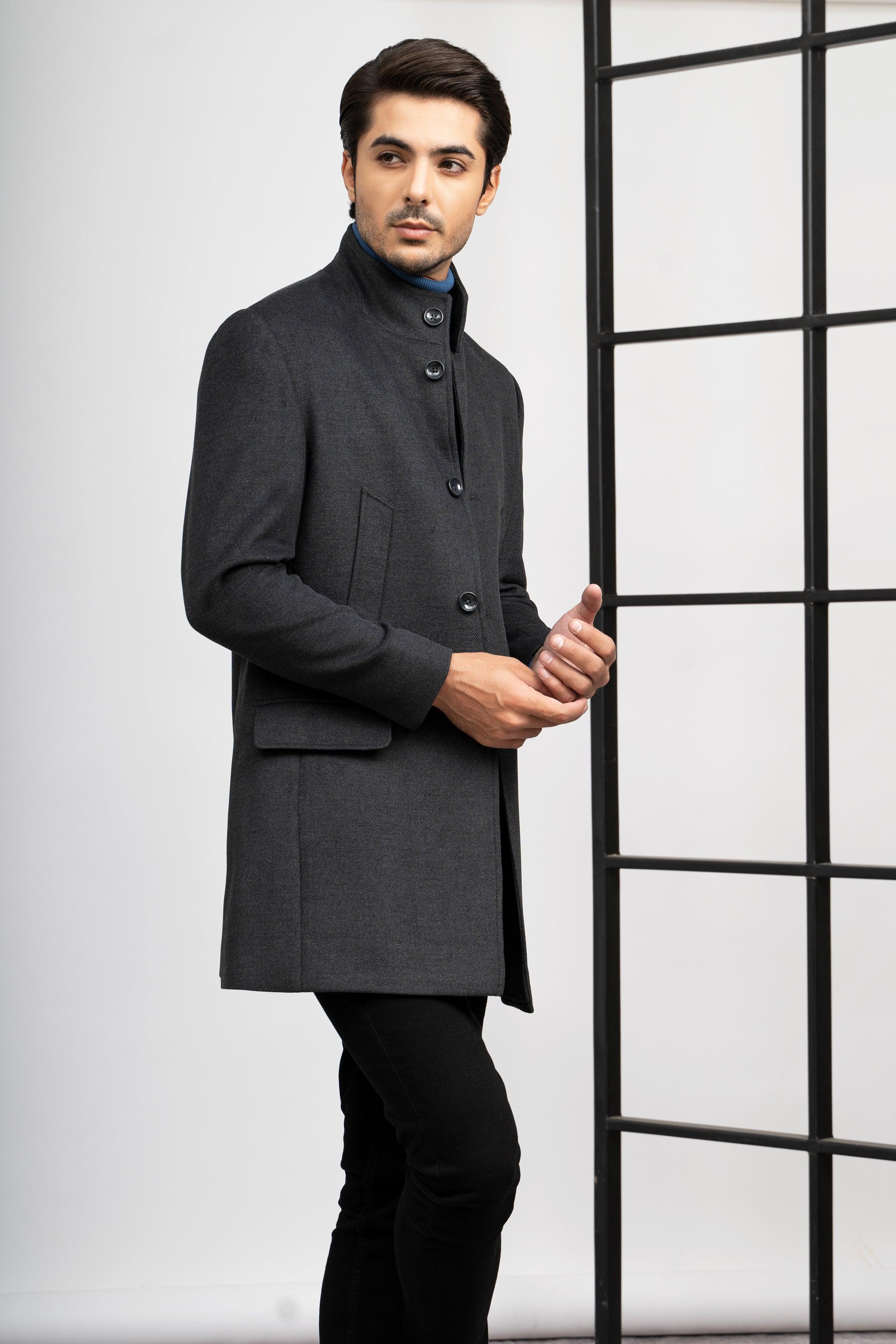WOOLEN LONG COAT at Charcoal Clothing