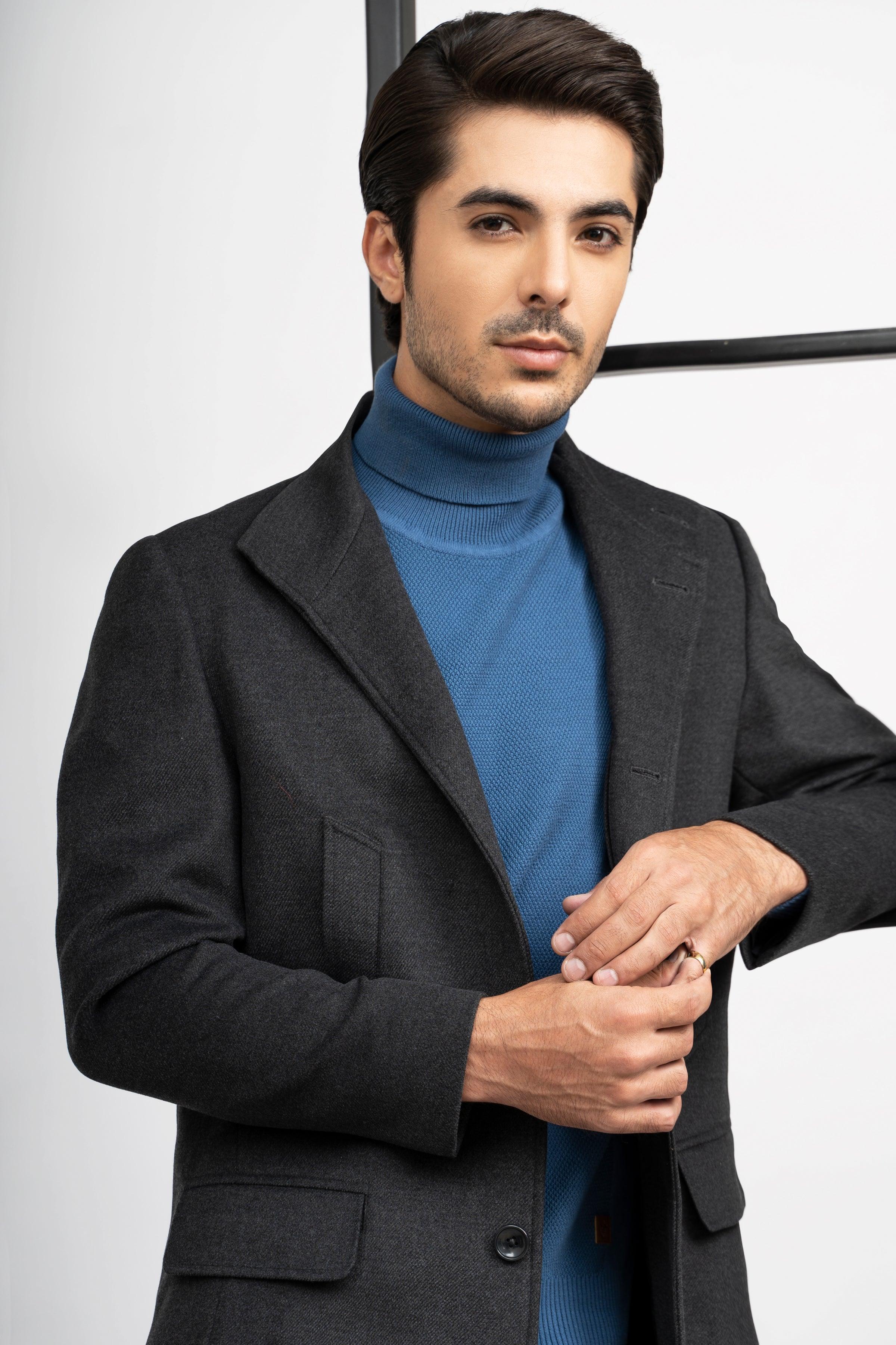 WOOLEN LONG COAT at Charcoal Clothing