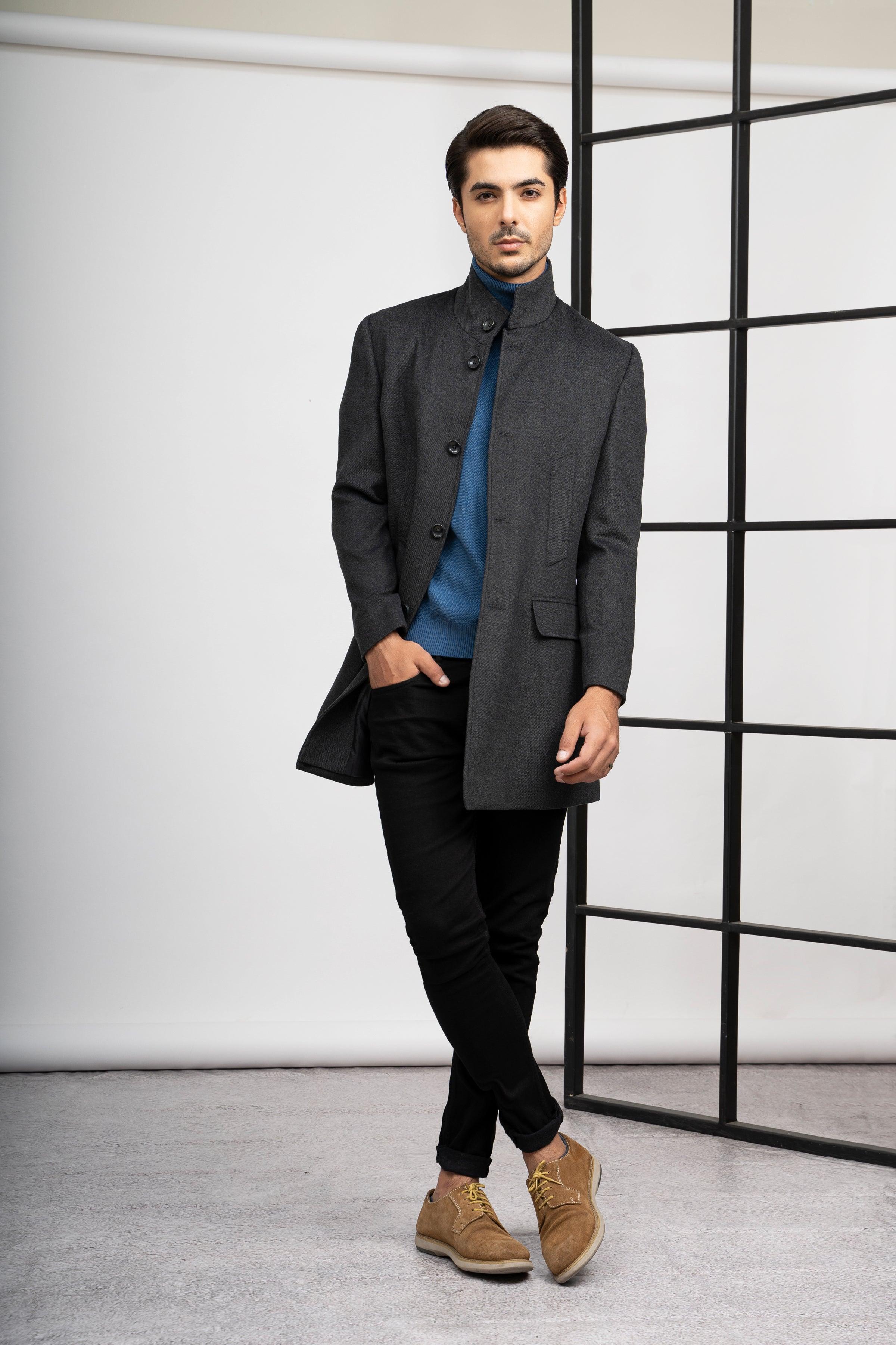 WOOLEN LONG COAT at Charcoal Clothing