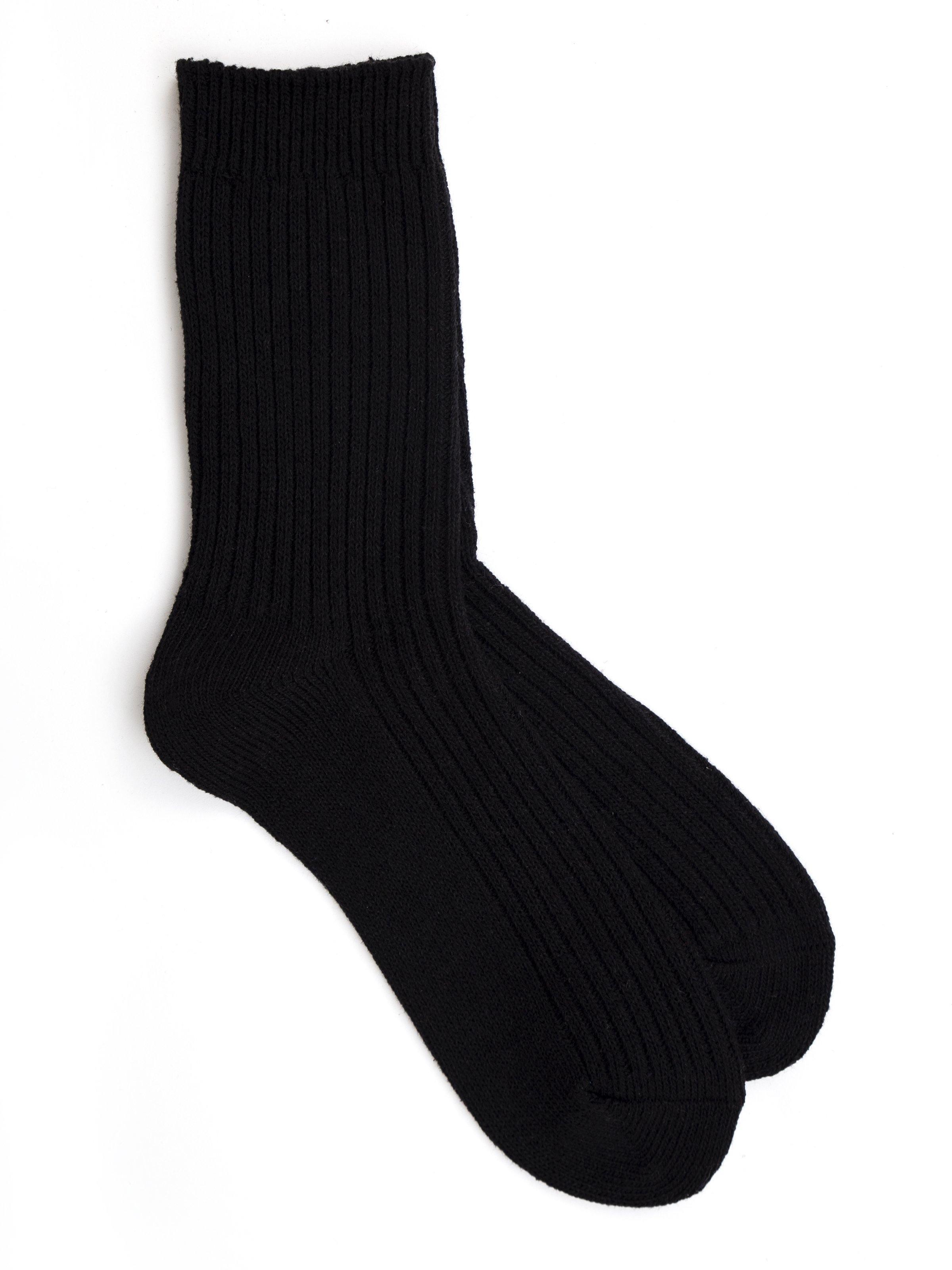Woolen sock, dark knit ribbed crew sock with snug cuff and toe