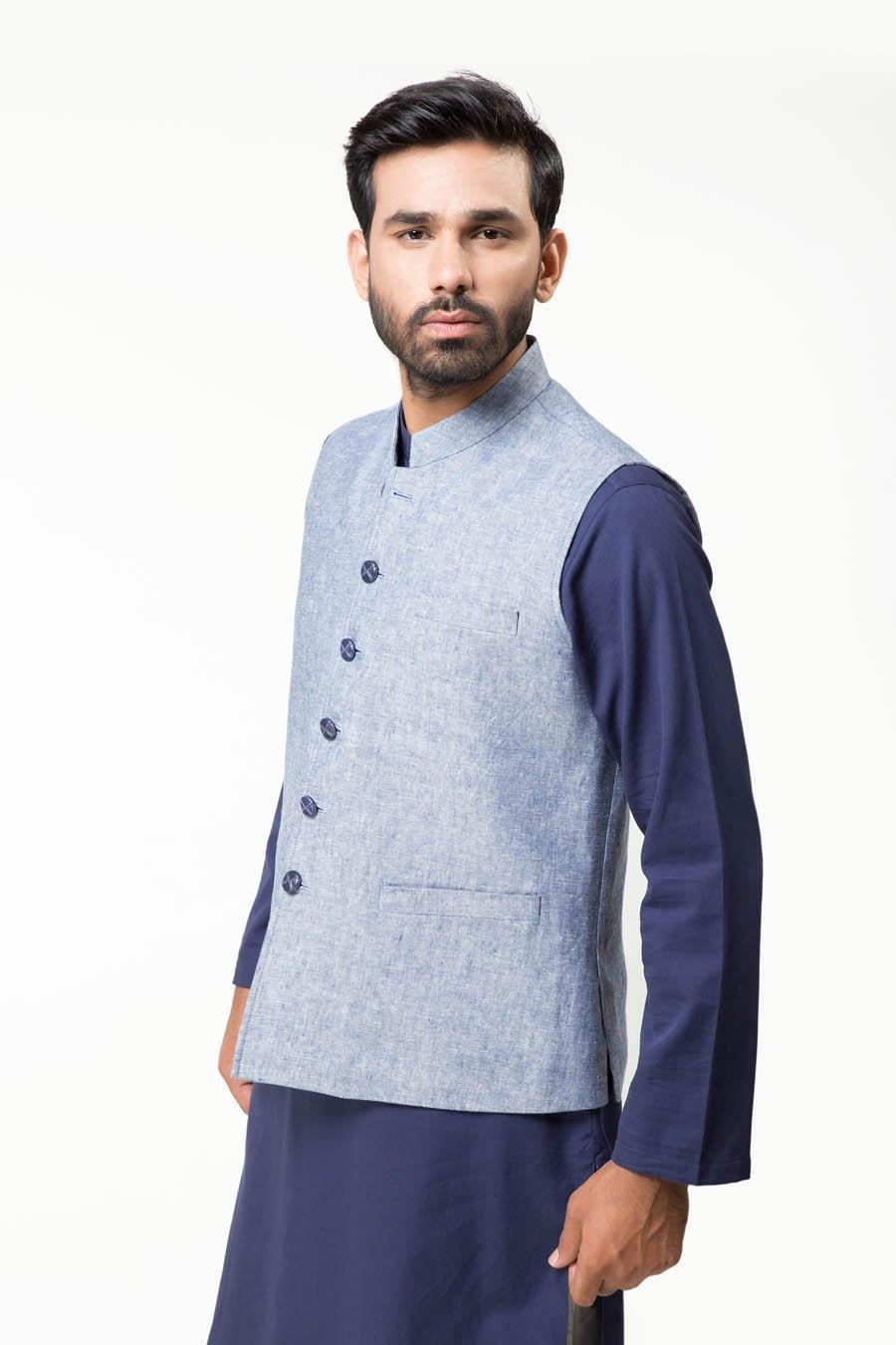 Waistcoat Blue at Charcoal Clothing