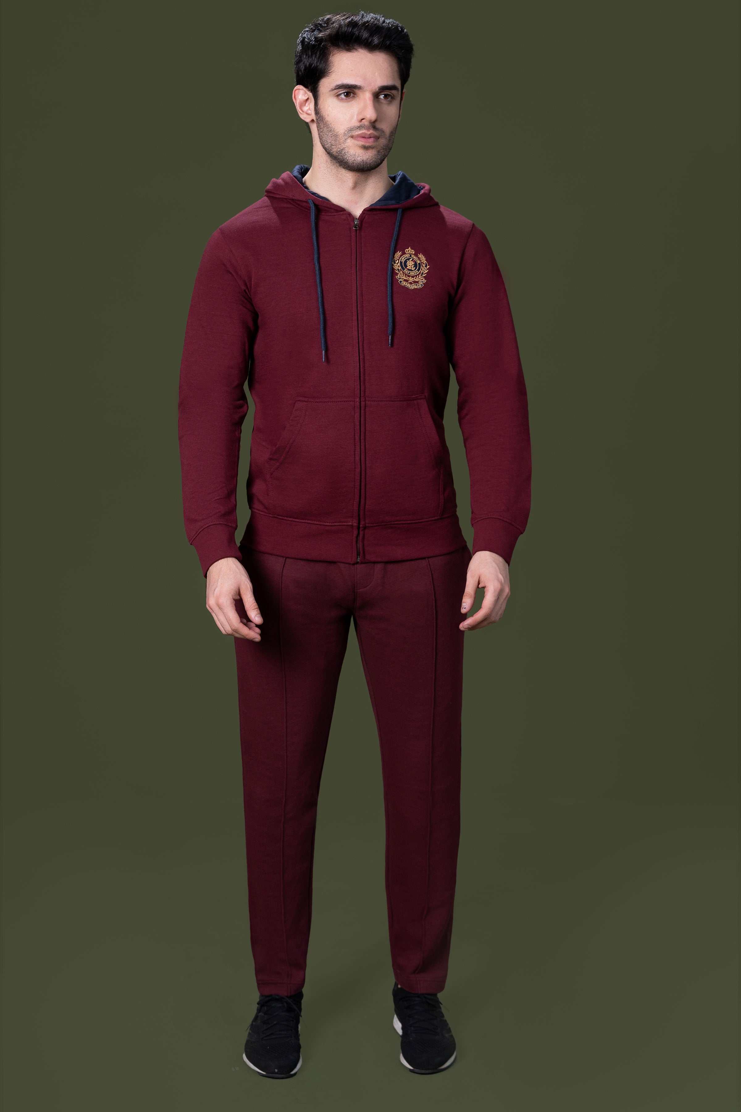 ZIPPER HOODIES MAROON at Charcoal Clothing