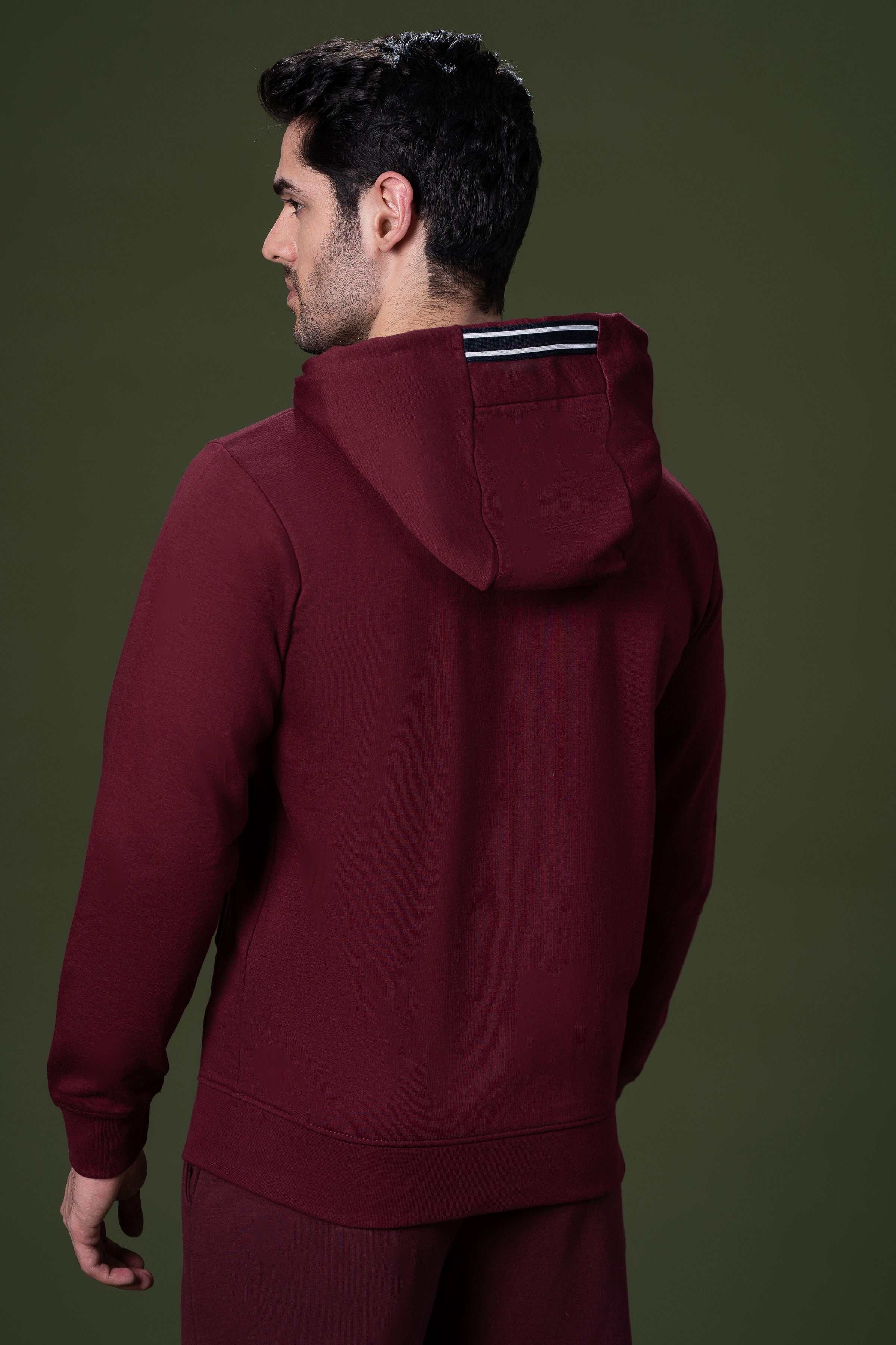 ZIPPER HOODIES MAROON at Charcoal Clothing