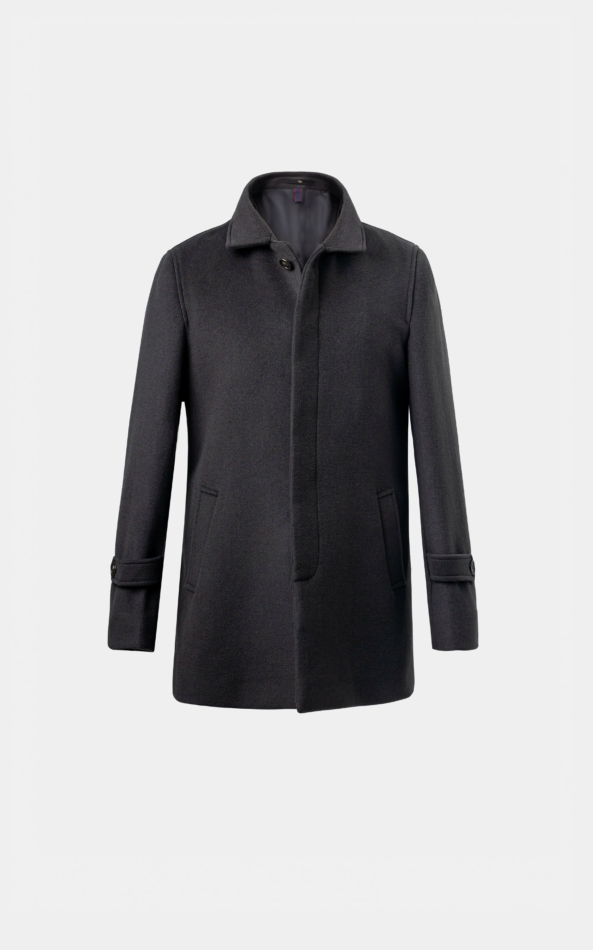 REGULAR COLLAR SMART FIT LONG COAT CHARCOAL