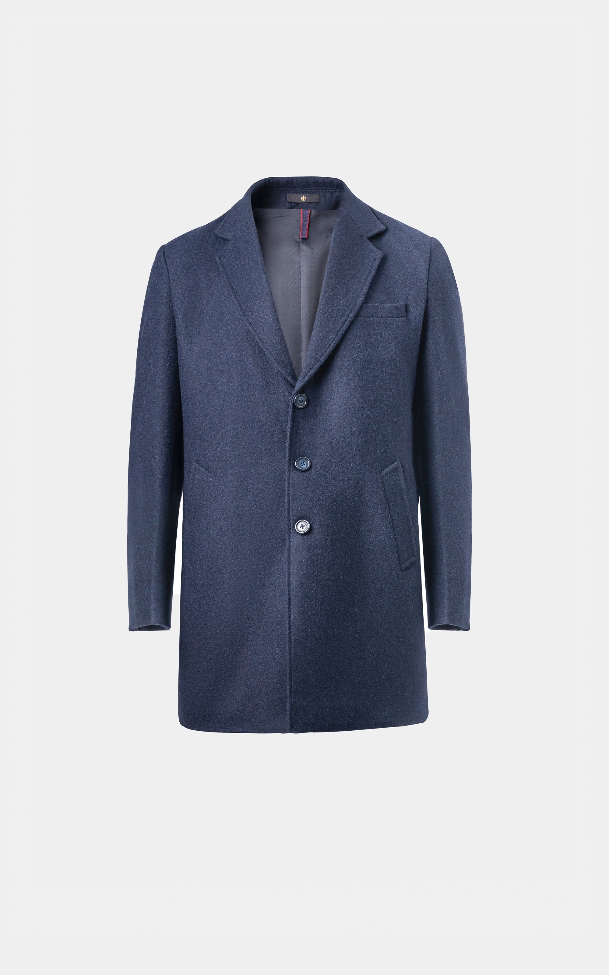 NOTCH LAPEL SMART FIT LONG COAT NAVY