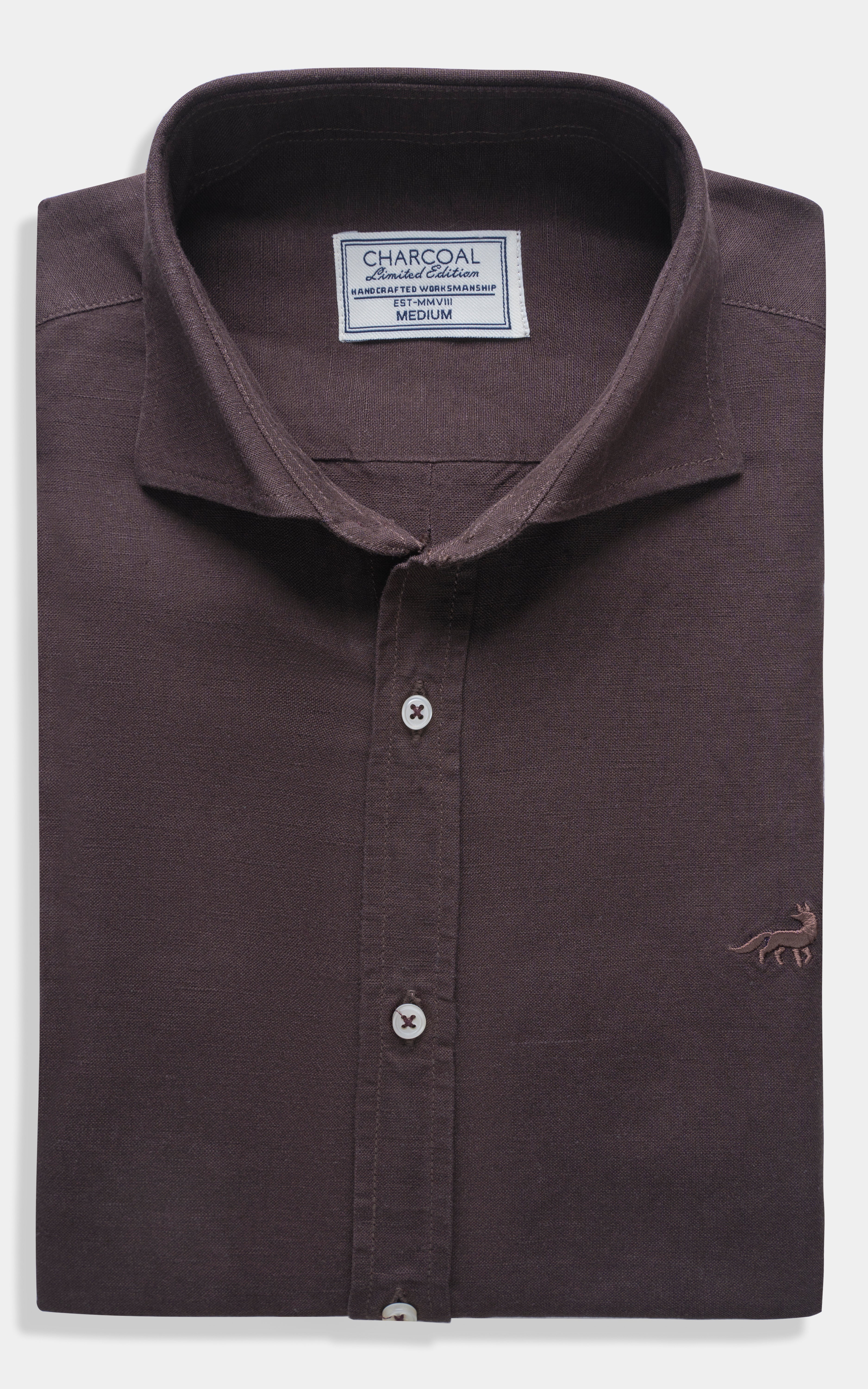 SMART FIT LINEN LIMITED EDITION SHIRT BROWN