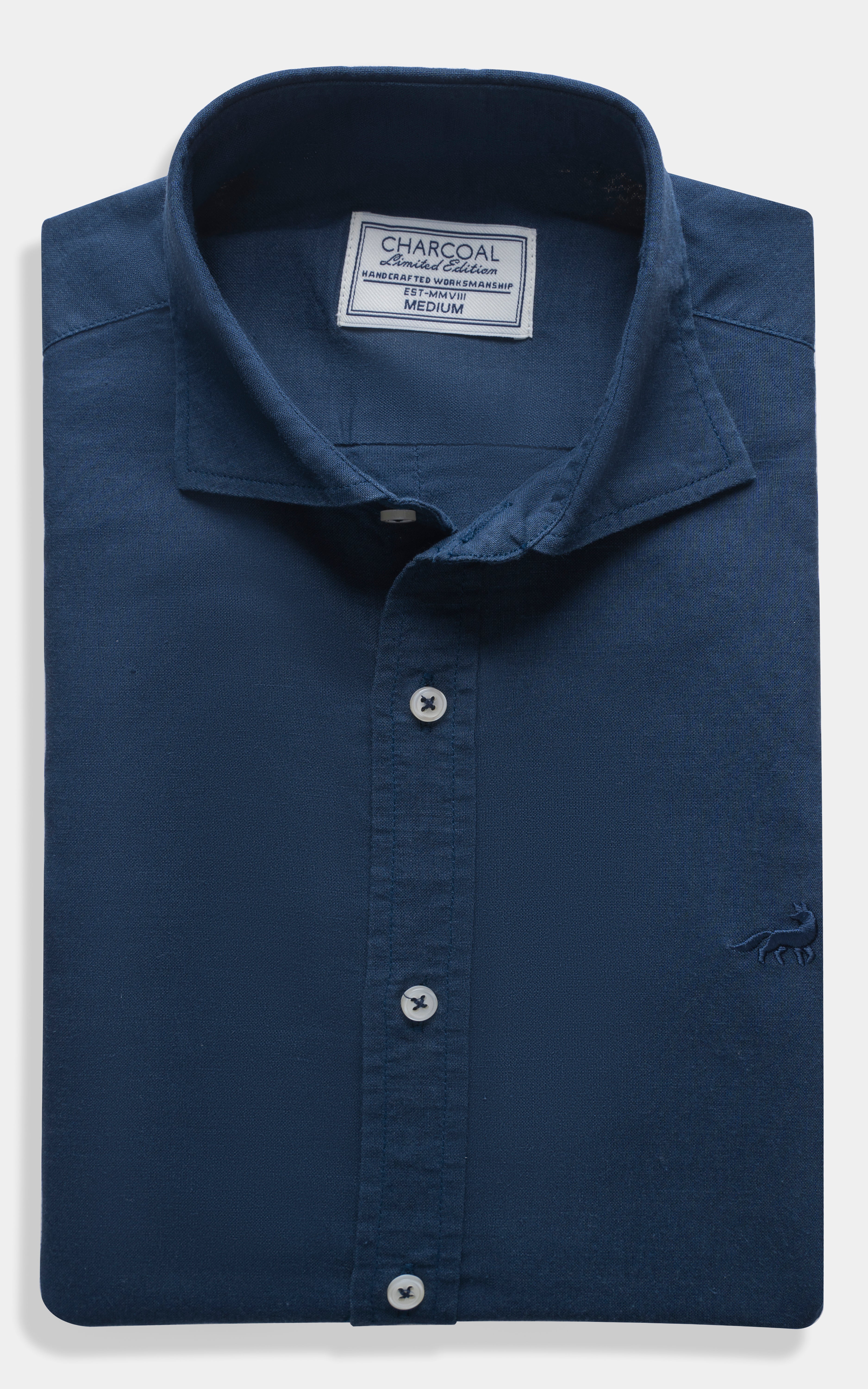 SMART FIT LINEN LIMITED EDITION SHIRT NAVY