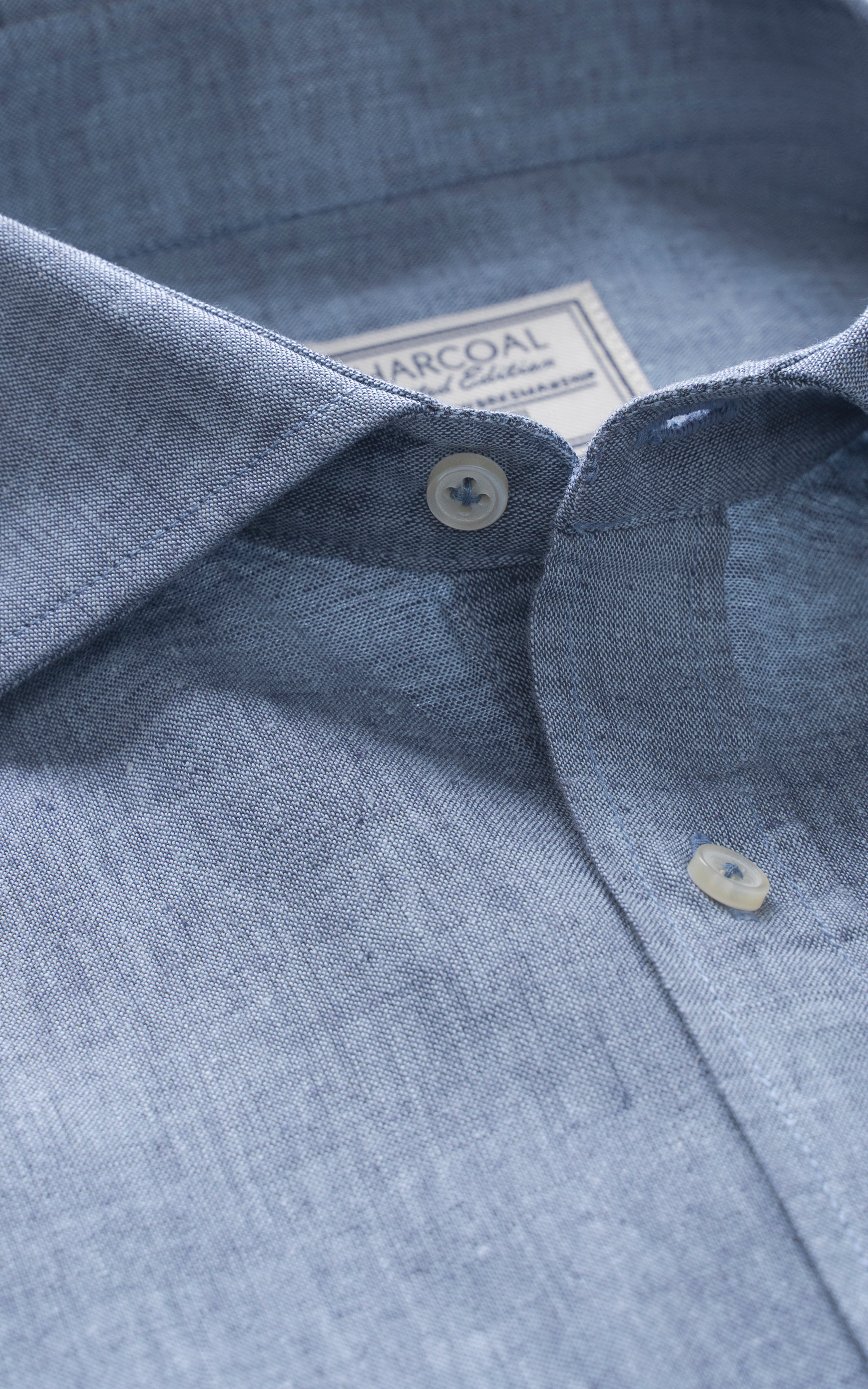 SMART FIT LINEN LIMITED EDITION SHIRT BLUE MILANGE