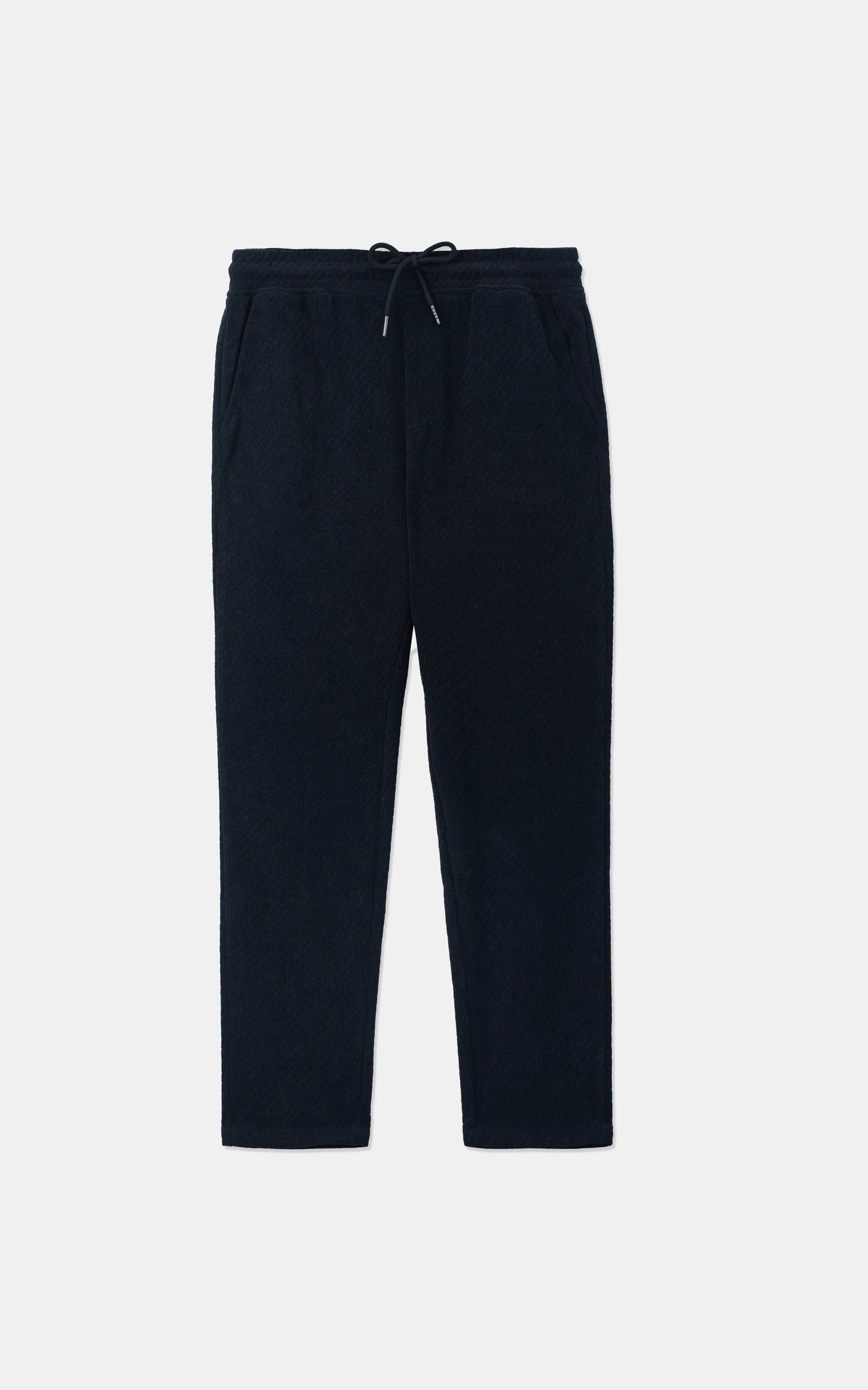 JACQUARD KNIT CASUAL TROSUER BLACK