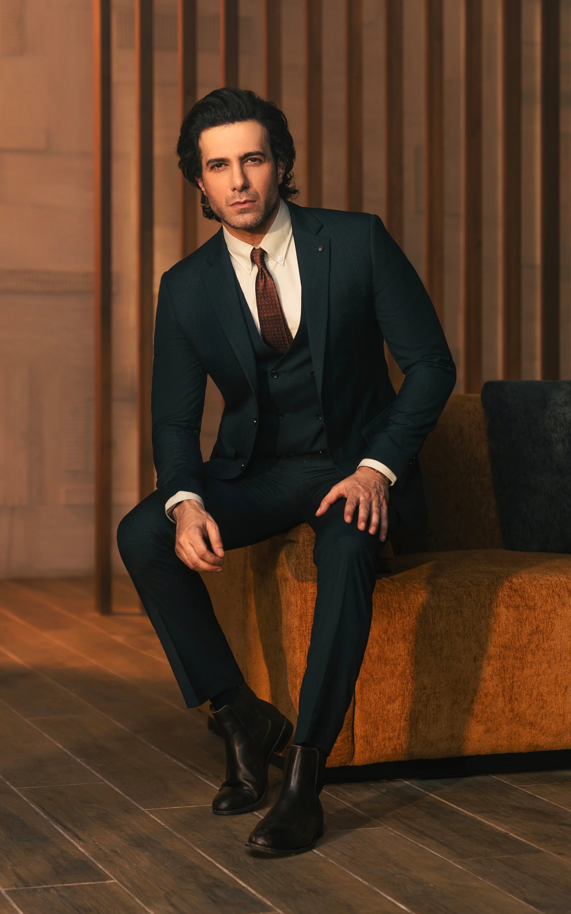 Three-Piece Suit Dark Green