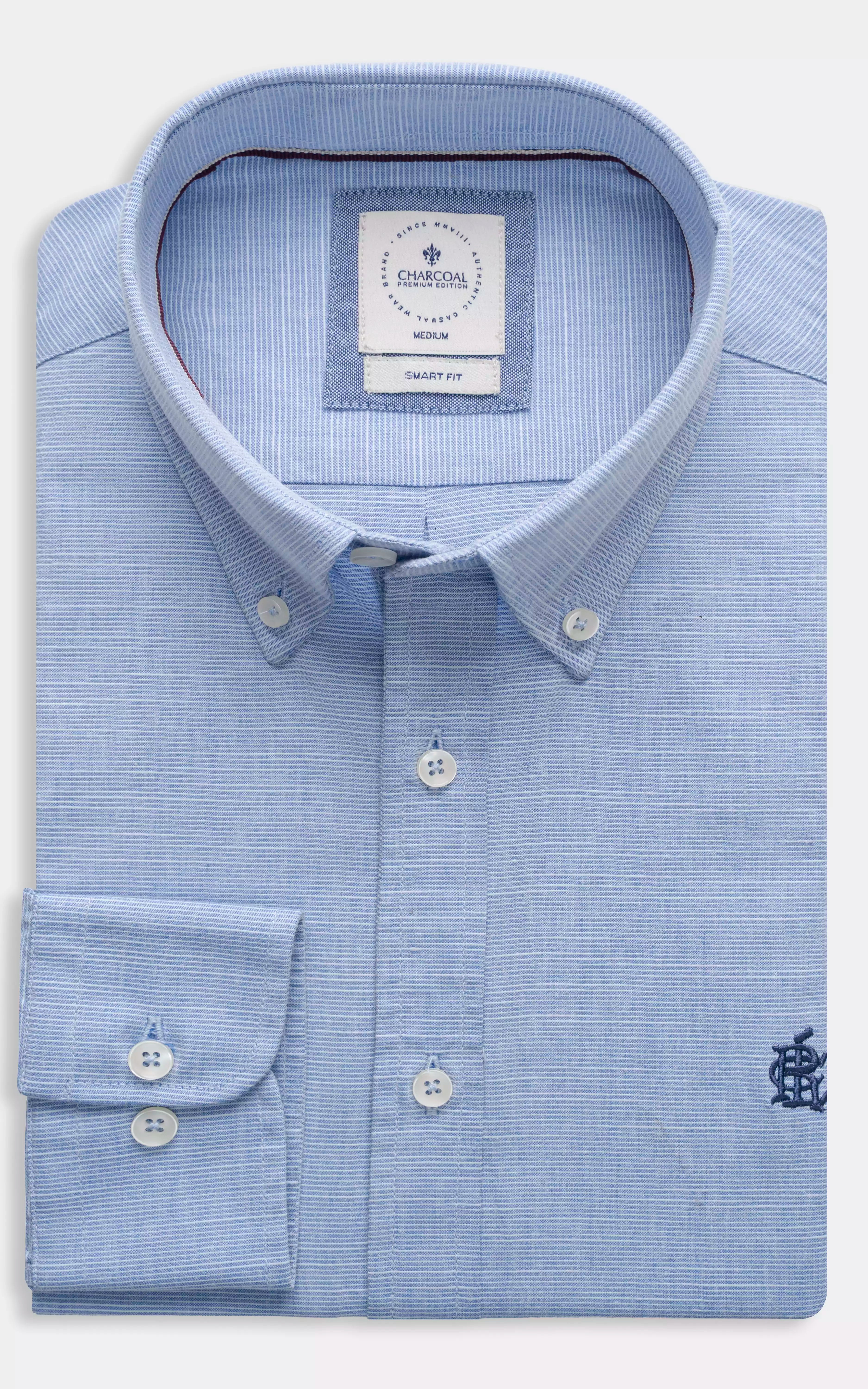 SELF TEXTURED SMART SHIRT SKY BLUE