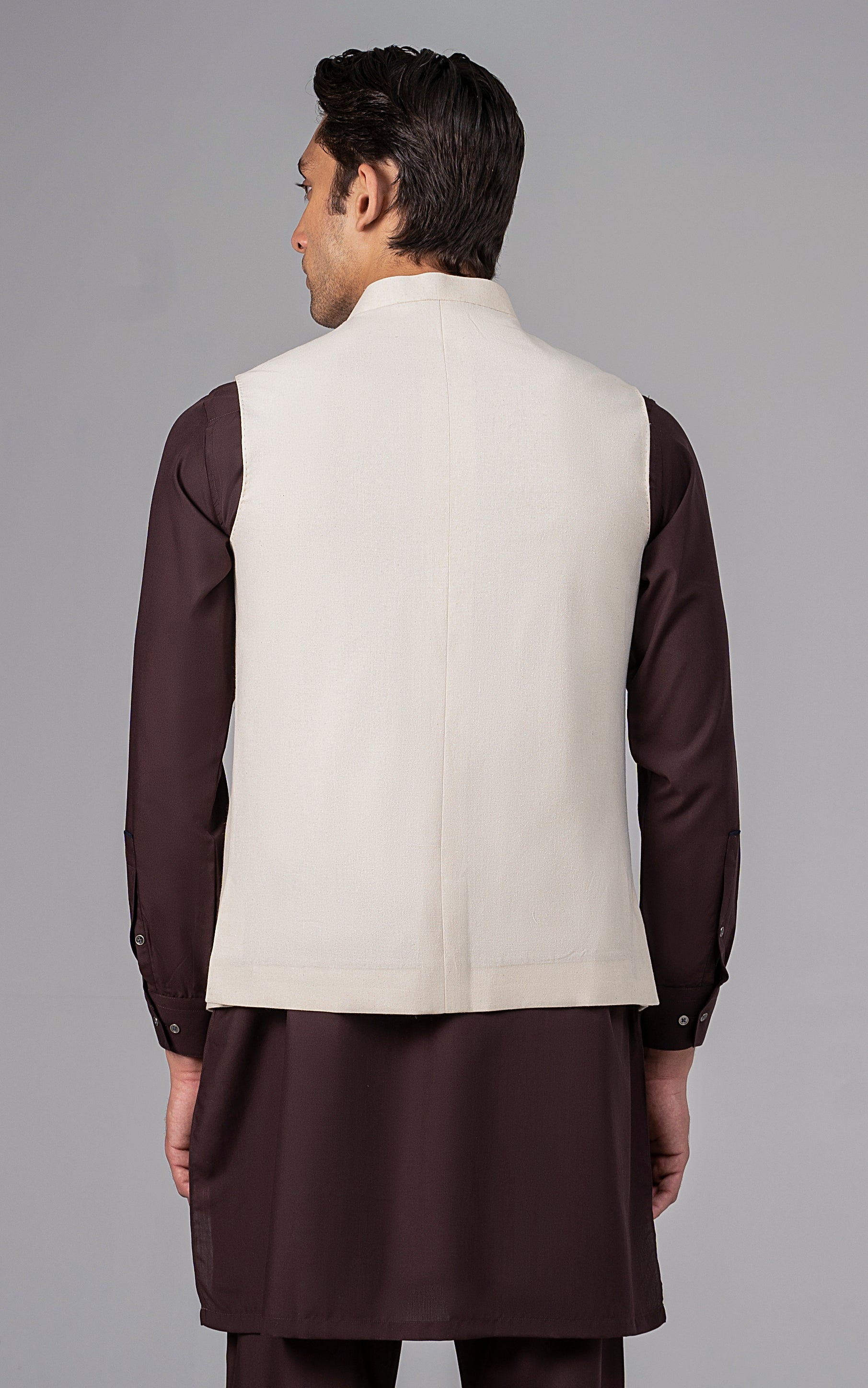 LOGO EMBROIDERED WAISTCOAT- CLASSIC COLLECTIONOFF WHITE