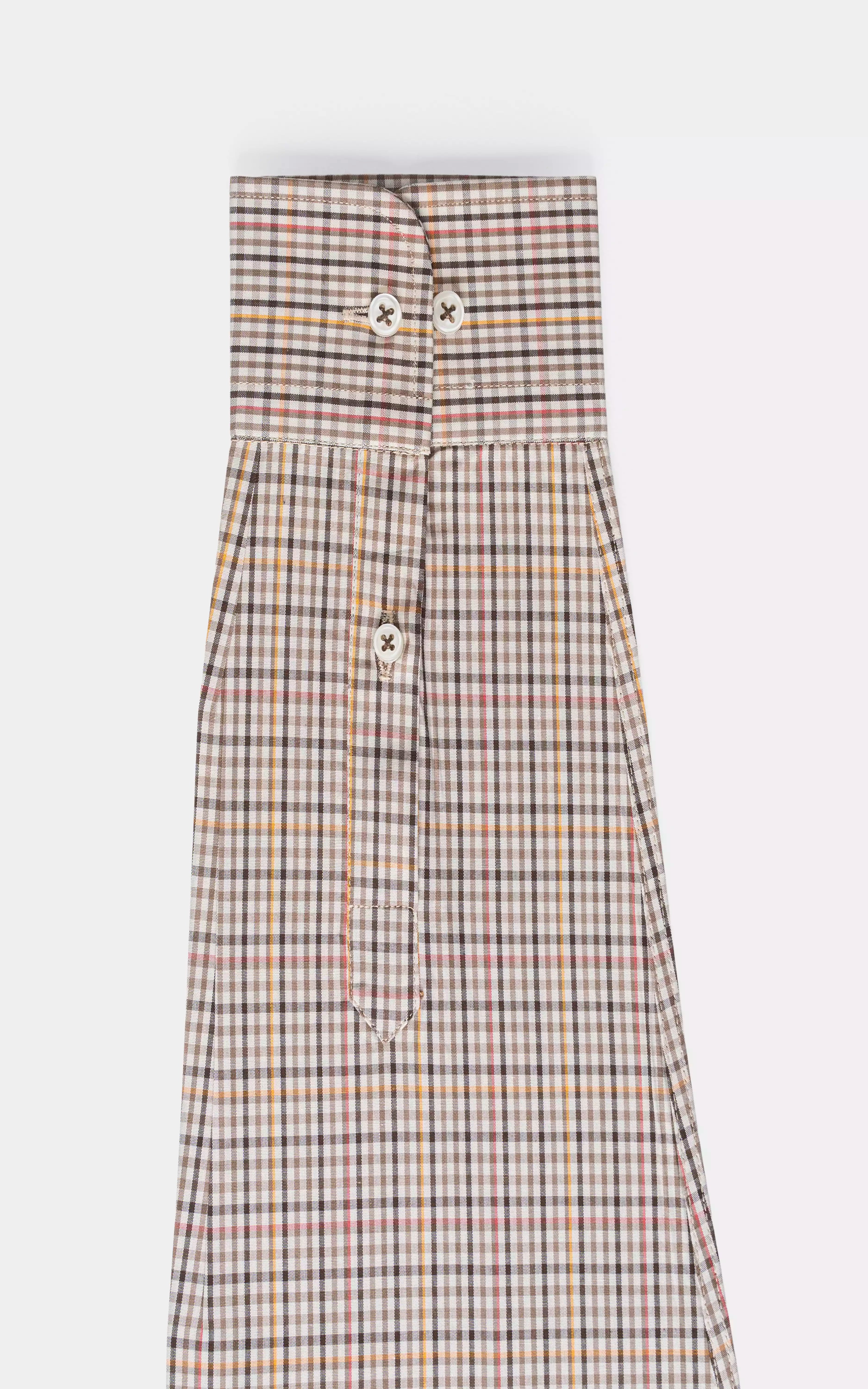 SEMI FORMAL SMART FIT CHECKED SHIRT BROWN KHAKI