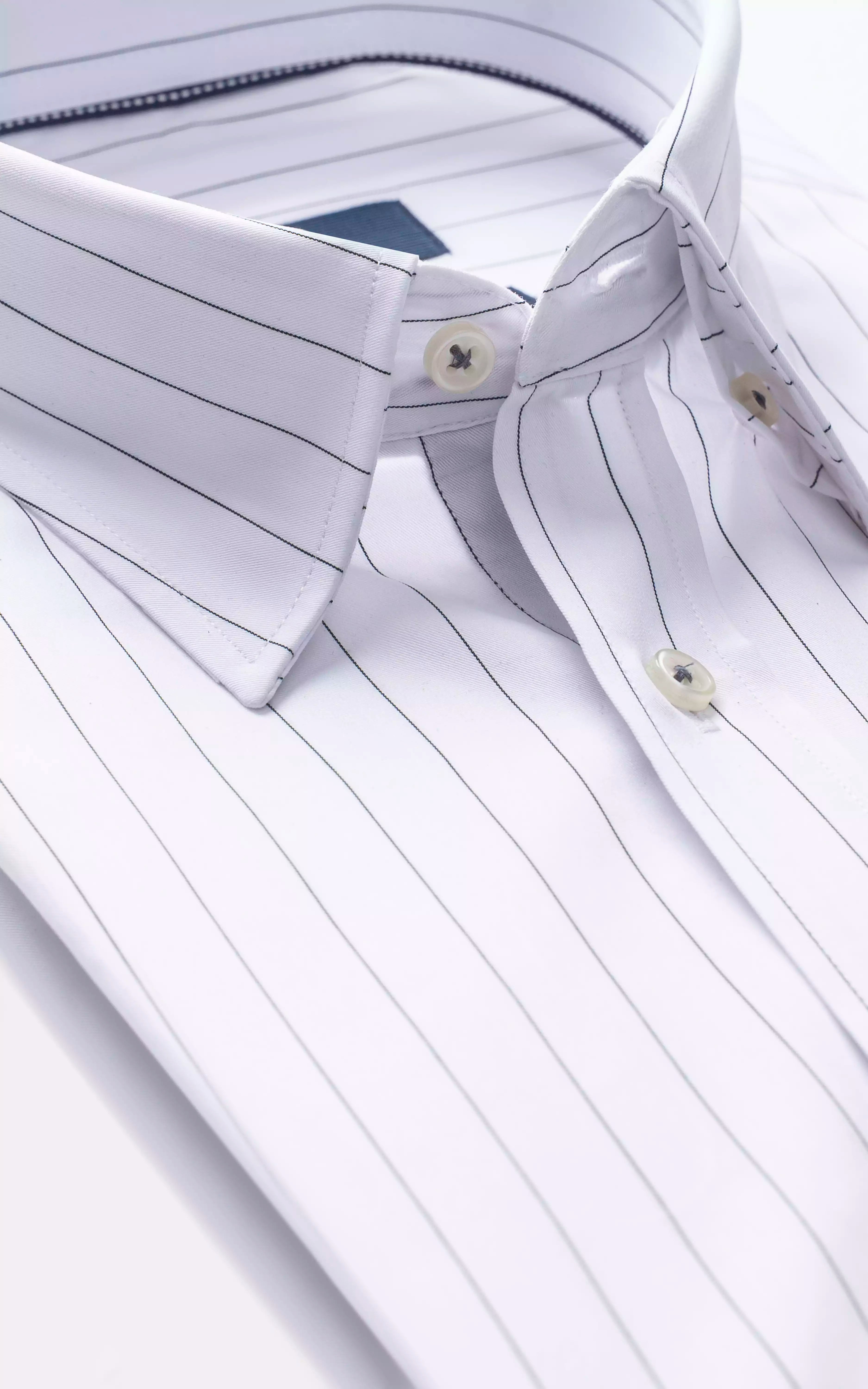 SMART FIT STRIPED SHIRT WHITE PIN STRIPED