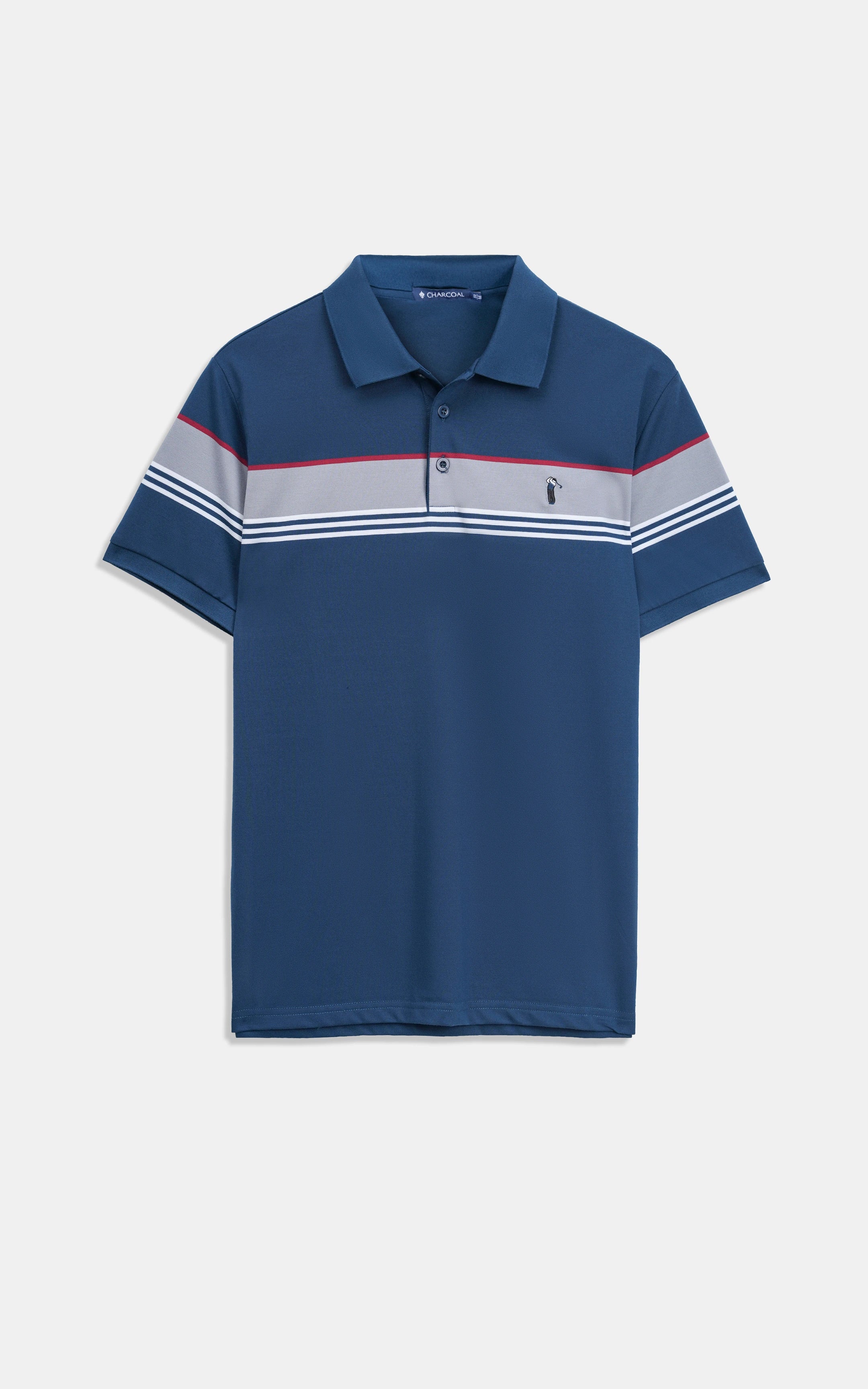 SMART FIT CLASSIC PREMIUM ENGINEER STRIPED POLO SHIRT TEAL