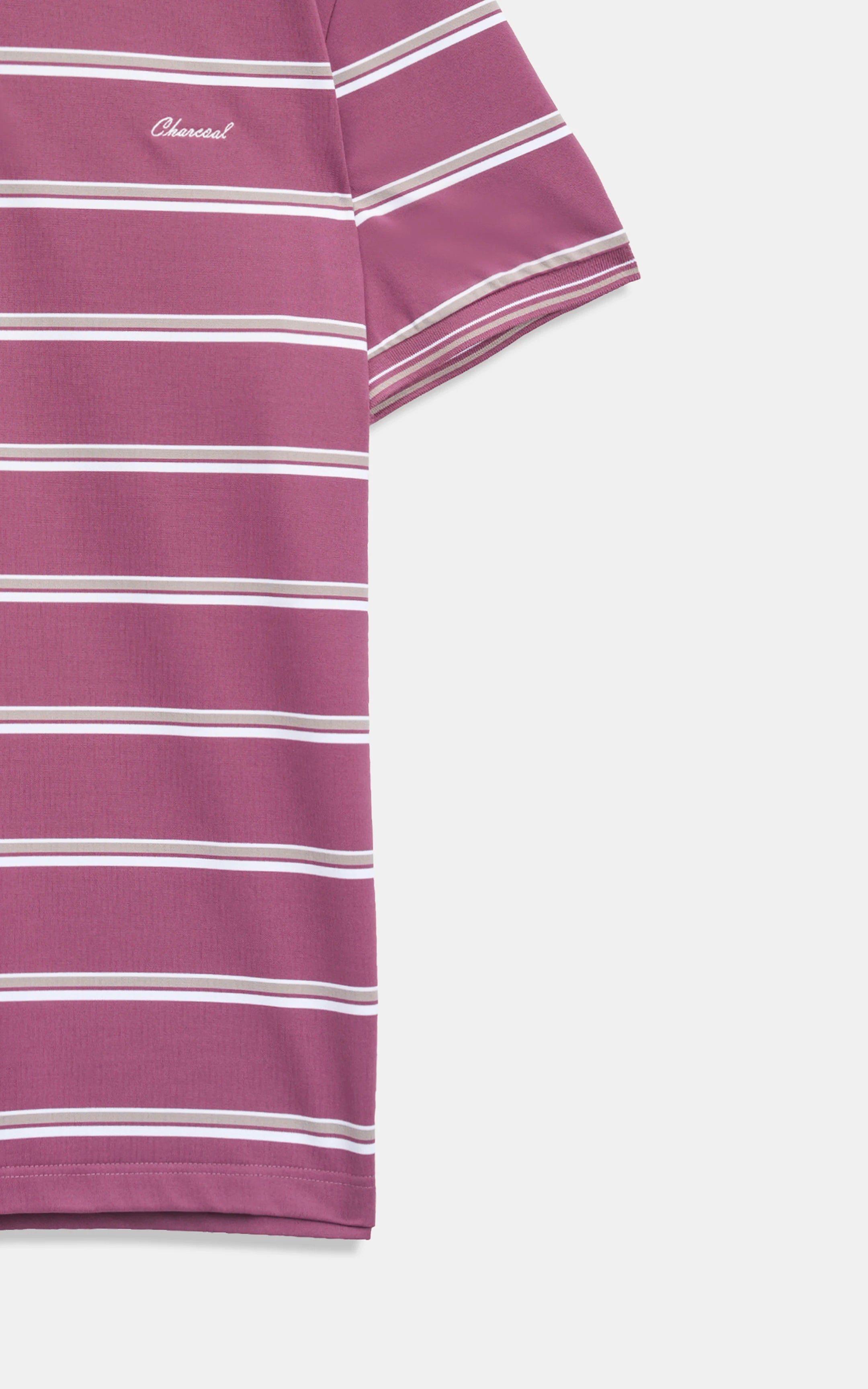 SMART FIT CLASSIC PREMIUM  STRIPED POLO SHIRT BURGUNDY