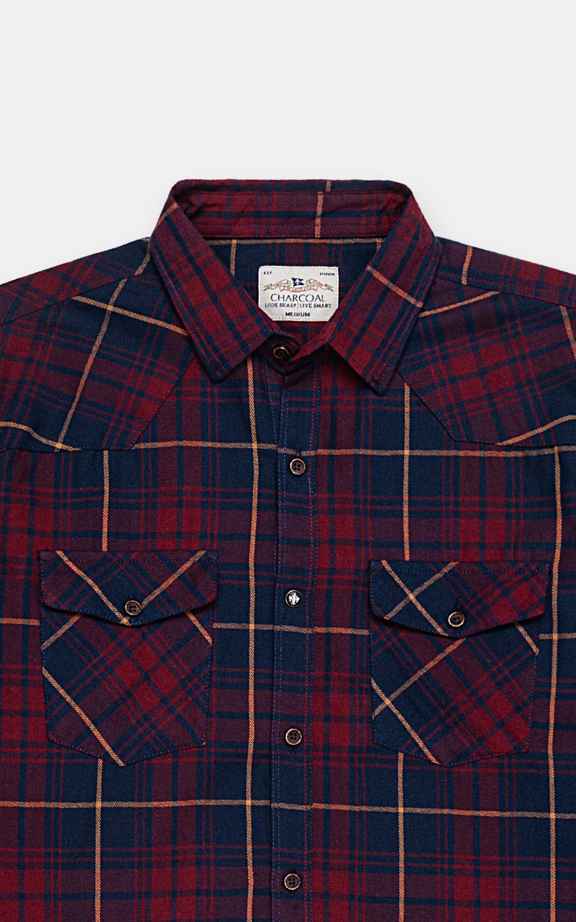 CASUAL SHIRT MAROON NAVY