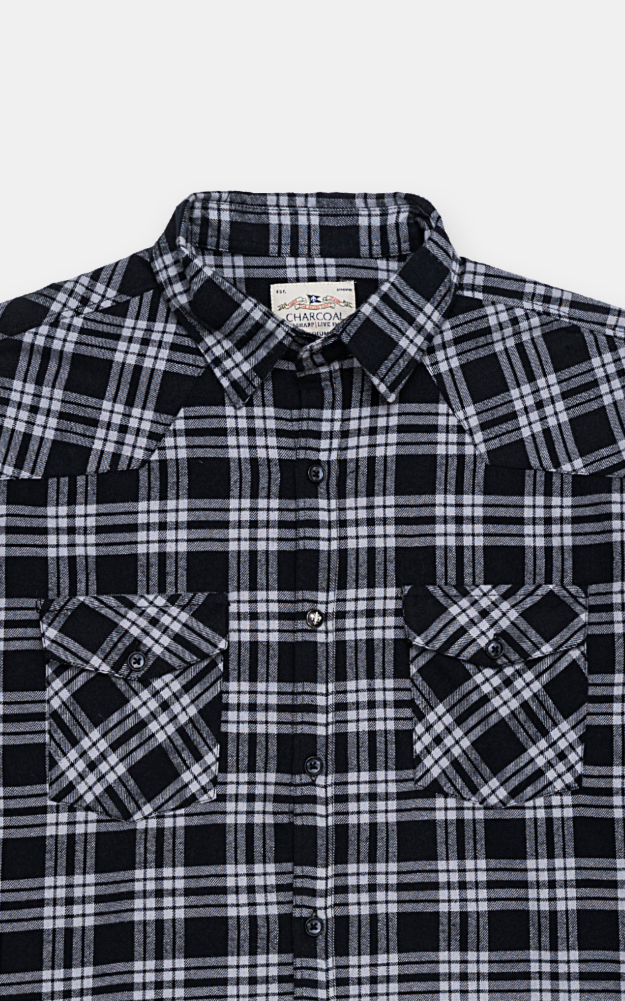 CASUAL SHIRT BLACK GREY