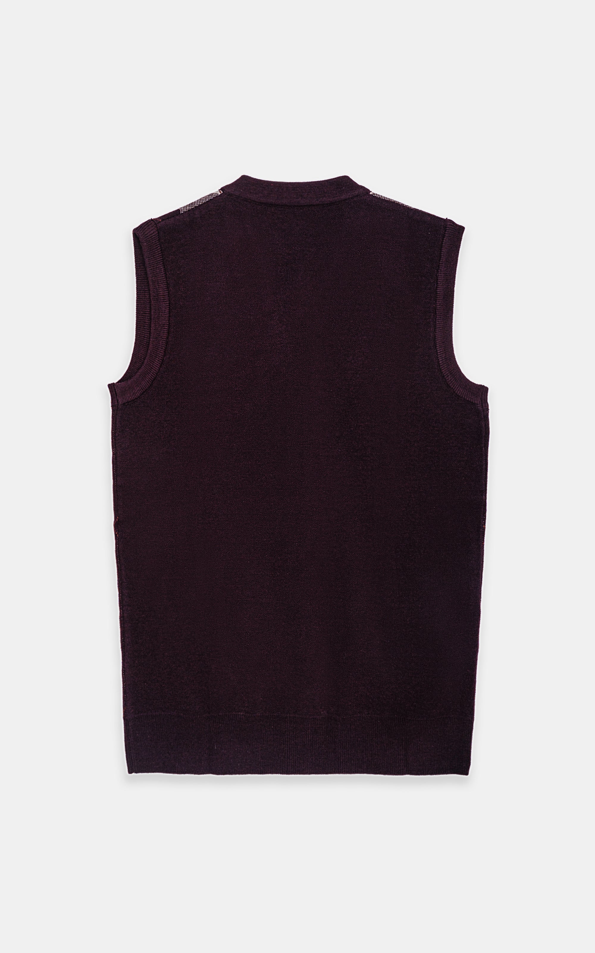 SLEEVELESS BUTTON FRONT SWEATER MAROON