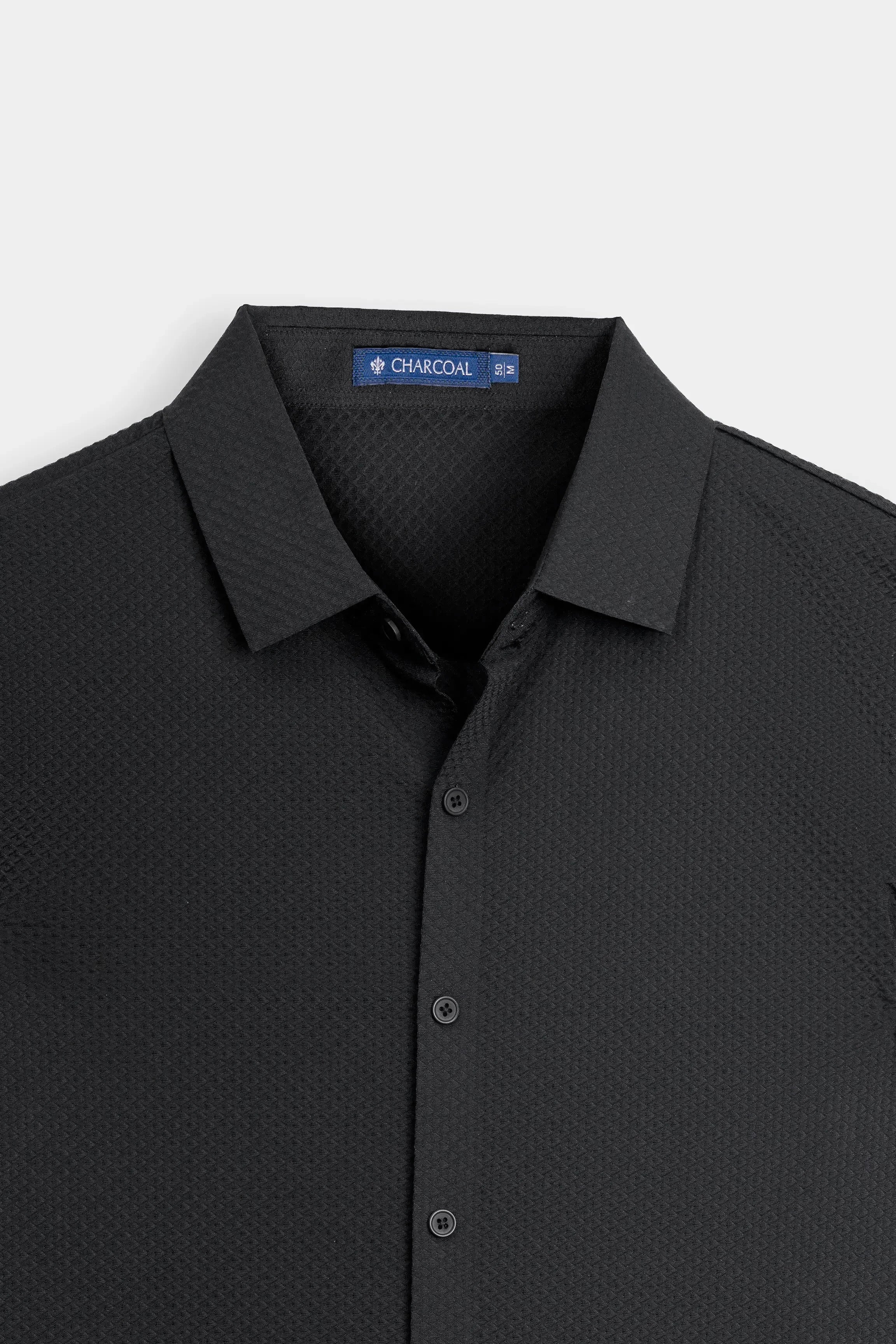 PREMIUM NYLON CASUAL SHIRT BLACK