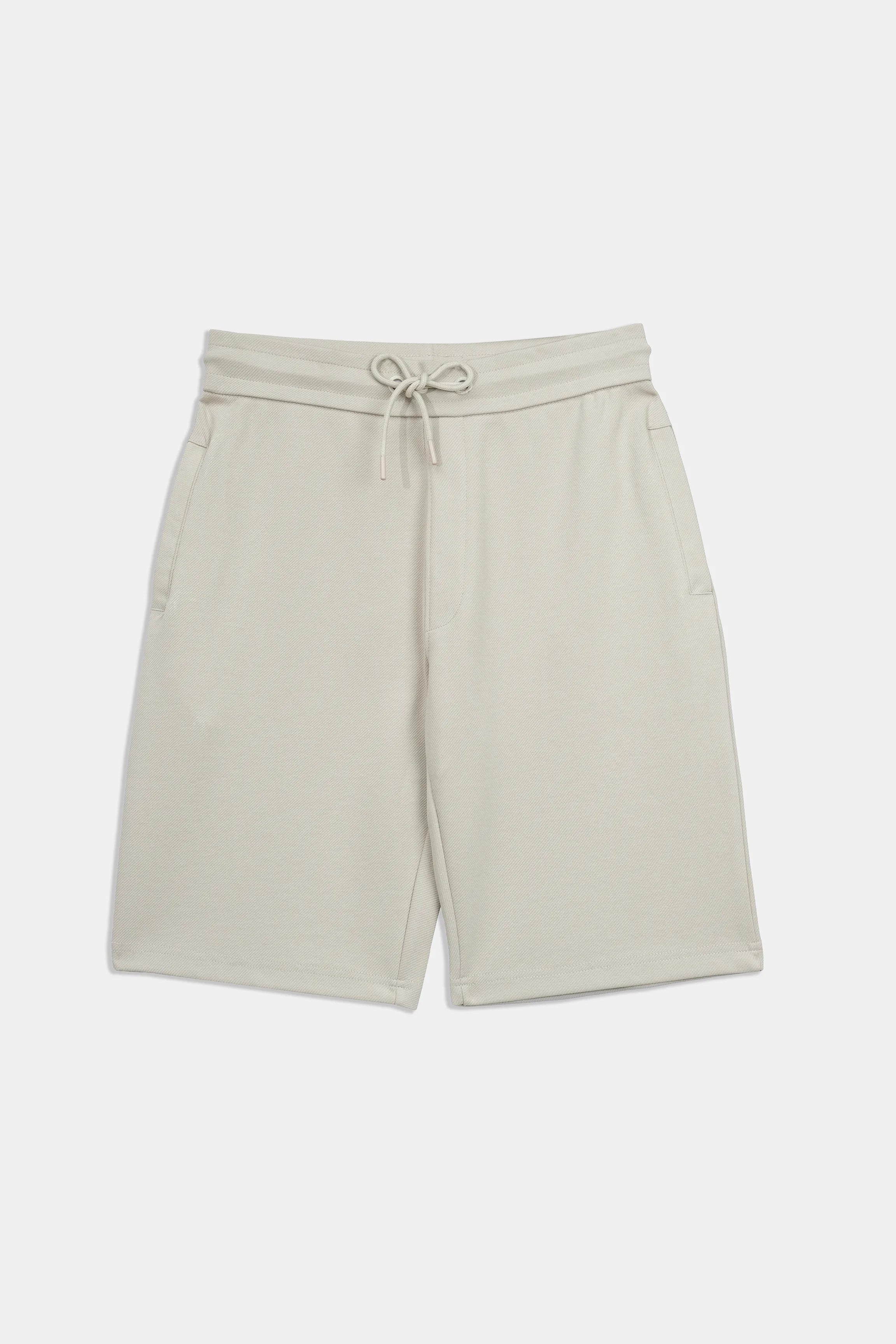 Stone elastic-waist shorts with drawstring and relaxed regular-fit legs