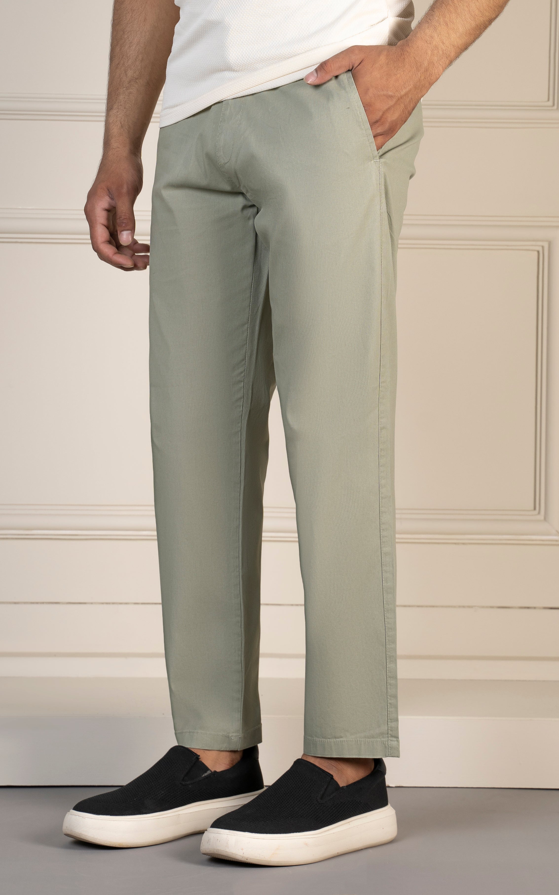 Trousers Navy Terry Gabardine Cropped Pants Terry Gabardine